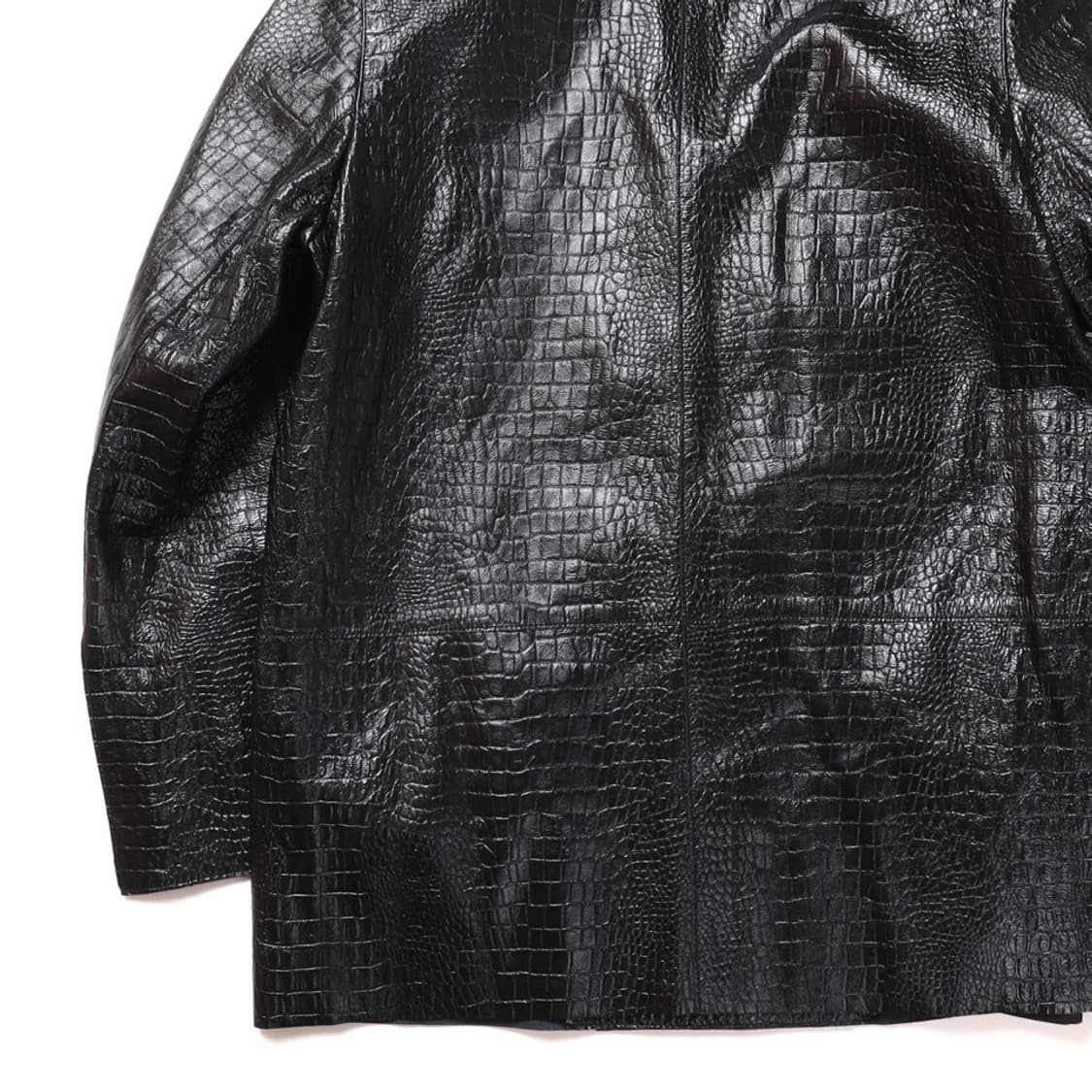 Toteme Black Croc Embossed Leather Jacke 상품이미지6