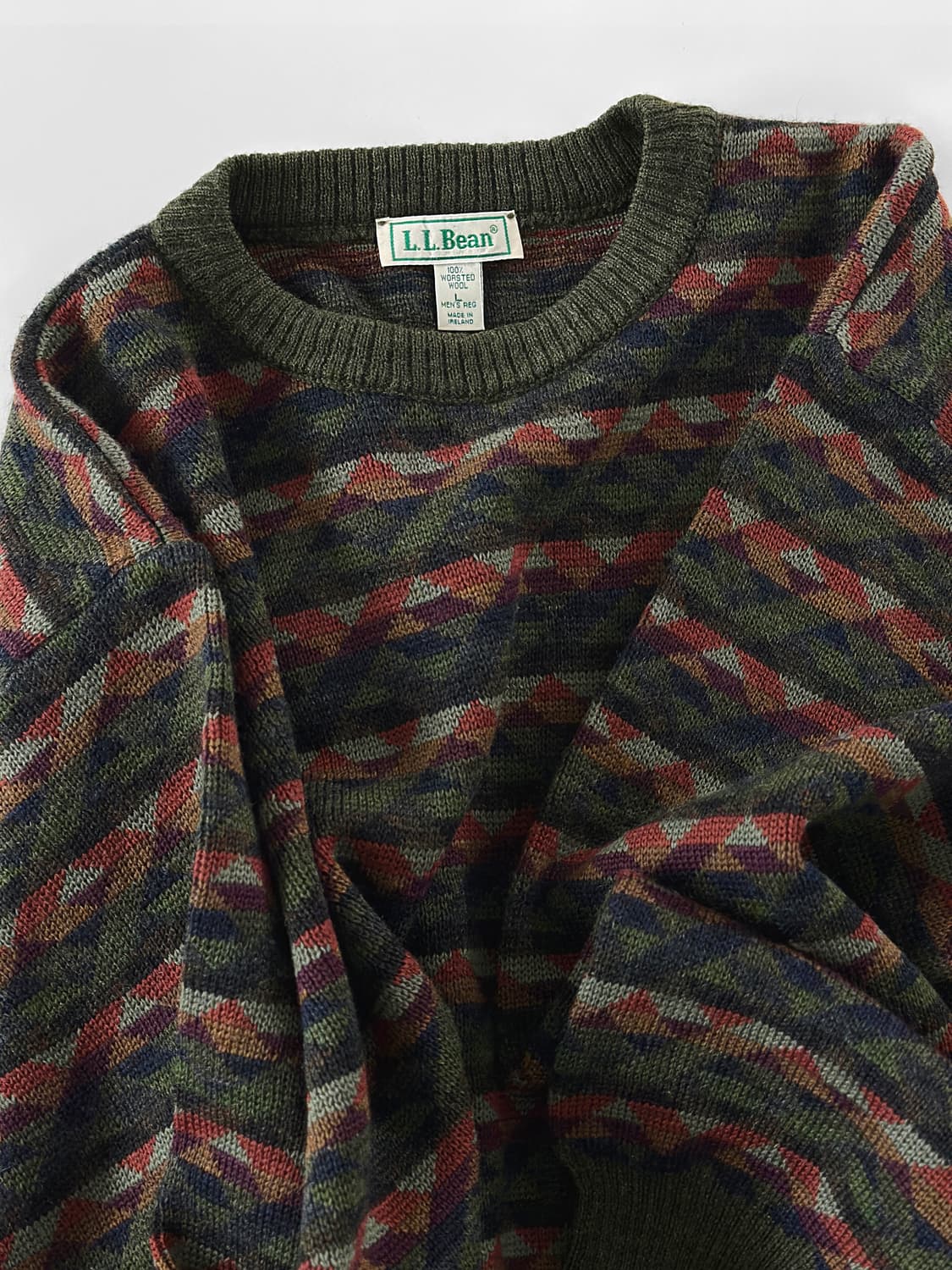 80~90s 빈티지 엘엘빈 지오메트릭 울 스웨터 상품이미지3