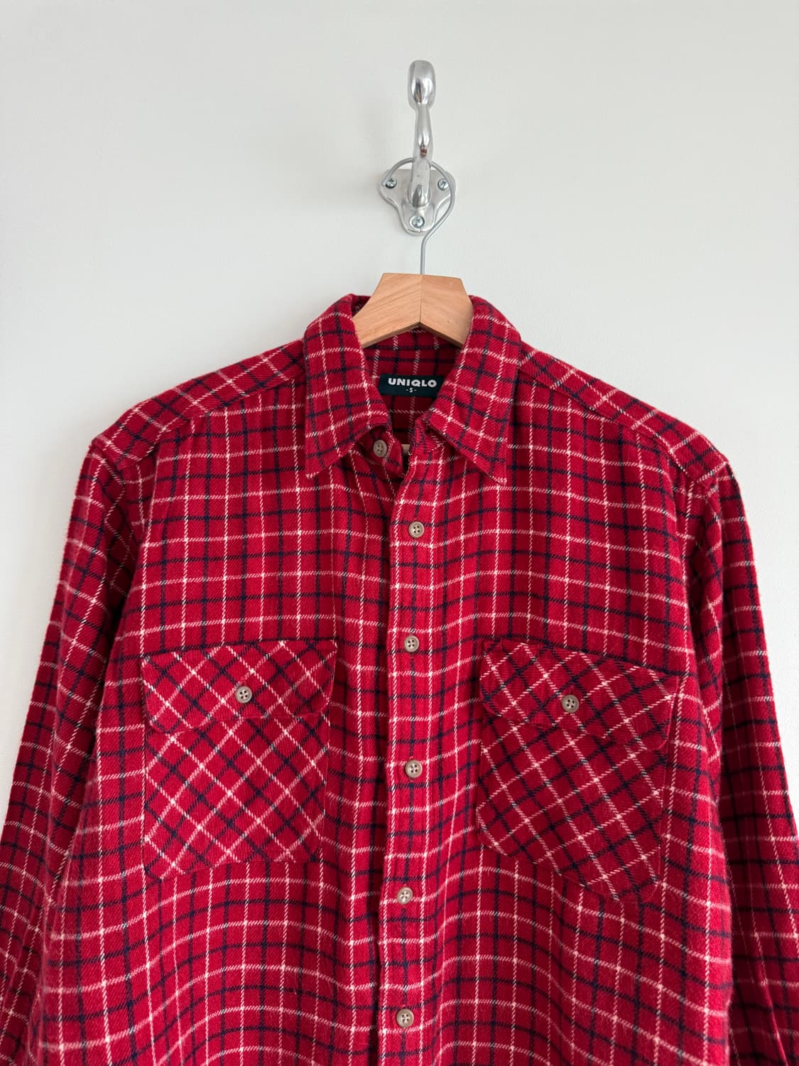 올드 유니클로(UNIQLO) 박스로고 플란넬 셔츠 상품이미지2