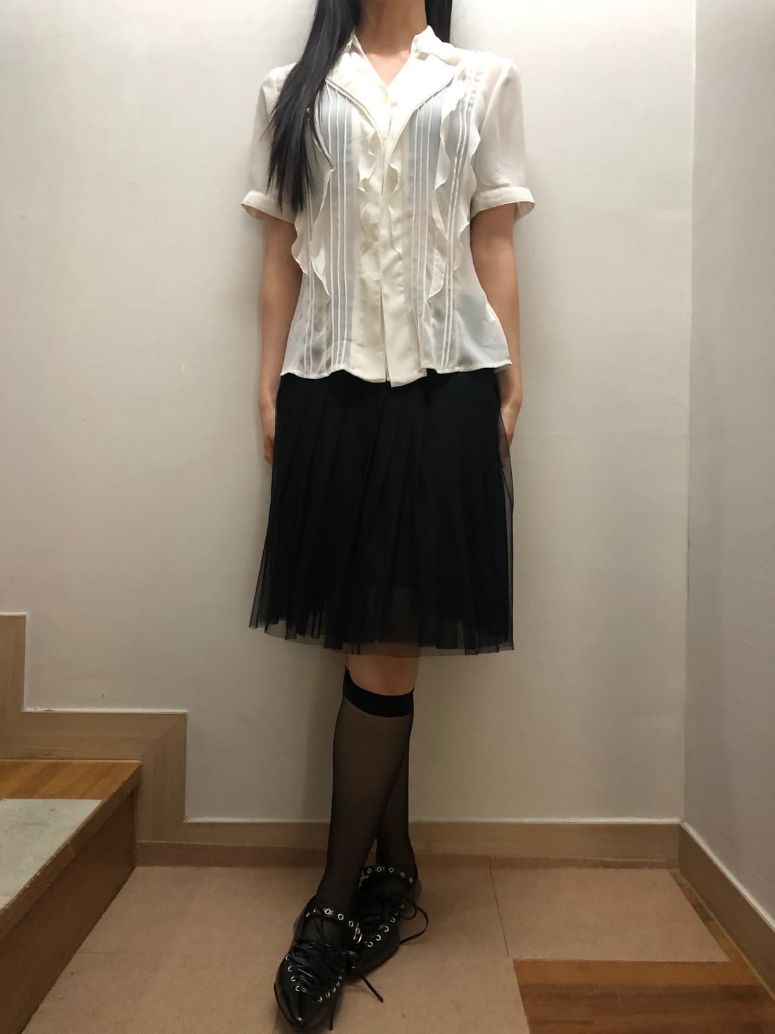 빈티지 화이트 프릴 블라우스 상품이미지3