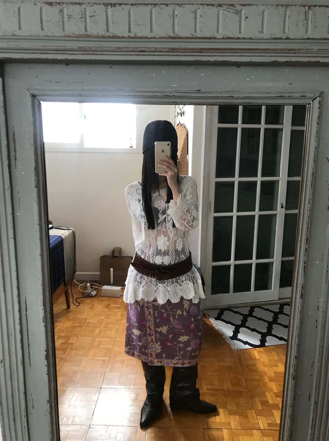 vintage pattern skirt (25inch) 상품이미지5