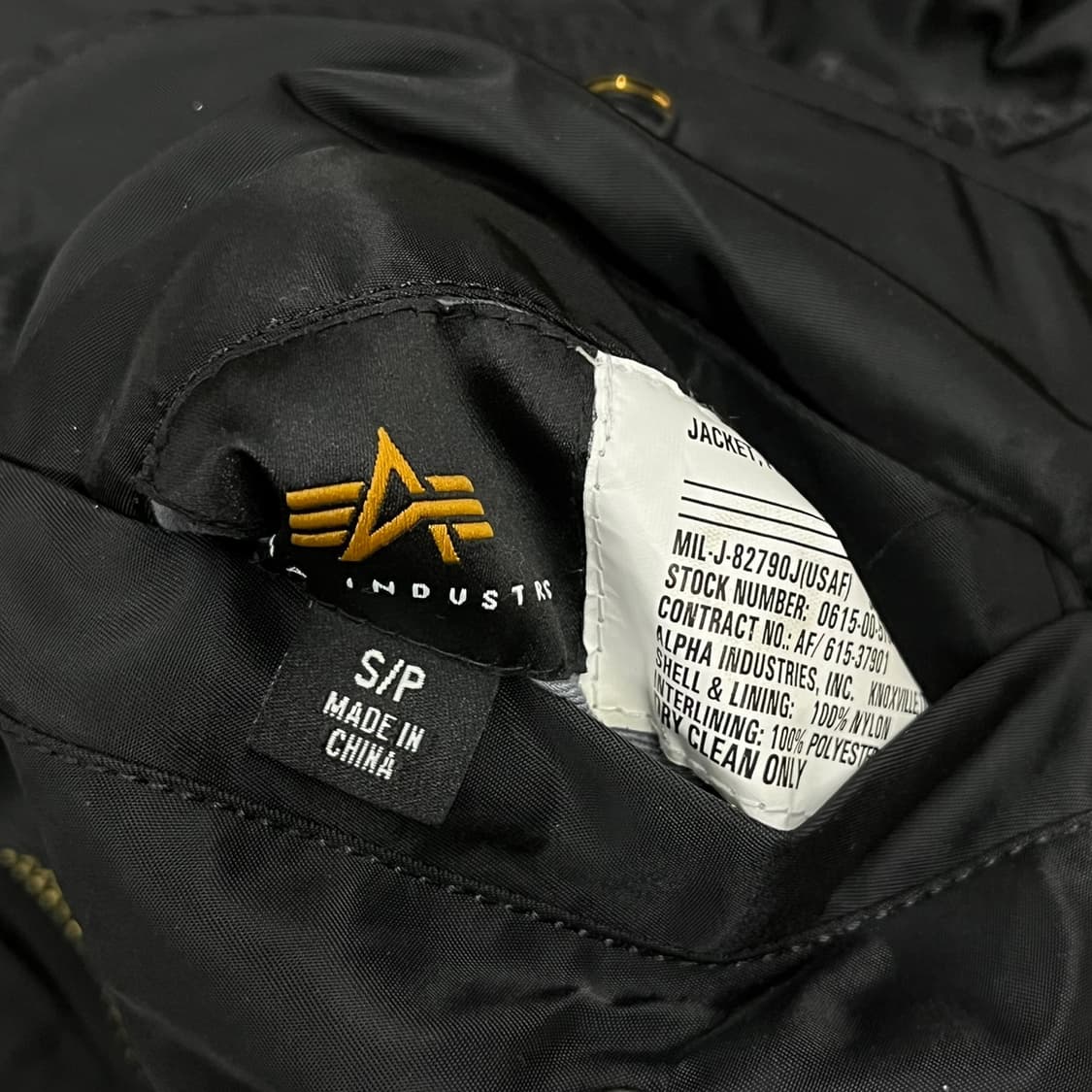 [정품/S] 알파인더스트리 블랙 오렌지 양면 MA-1 항공 점퍼 b17 상품이미지8