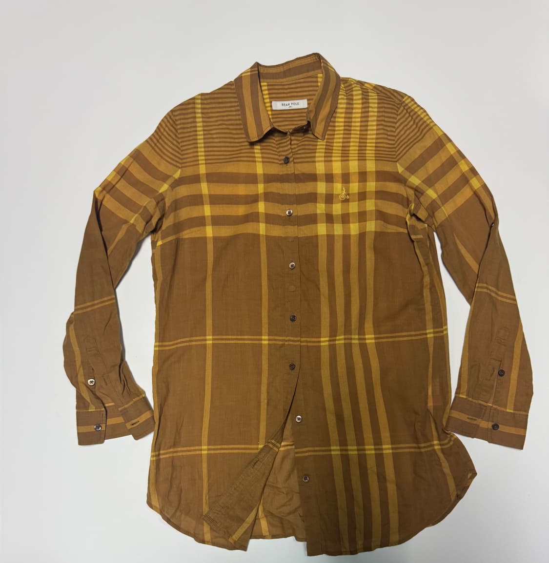 빈폴 브라운 체크 긴팔 셔츠 M 상품이미지1