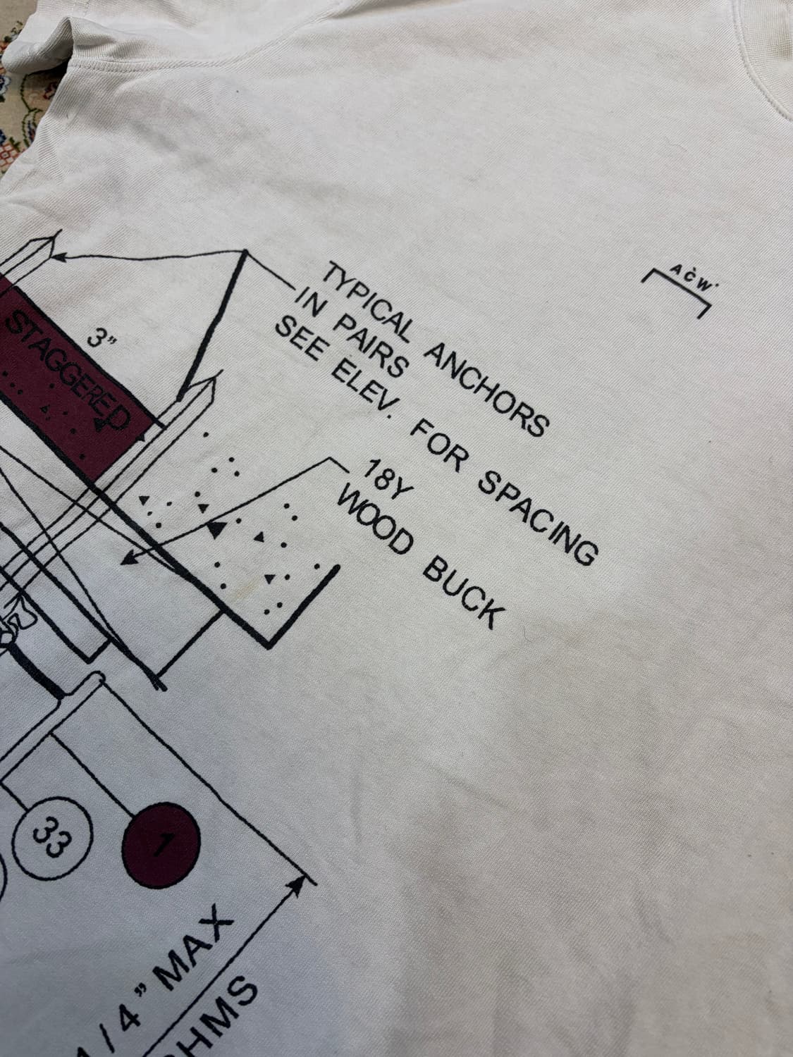 ACW 어콜드월 20ss 블루프린트 반팔 티셔츠 상품이미지4
