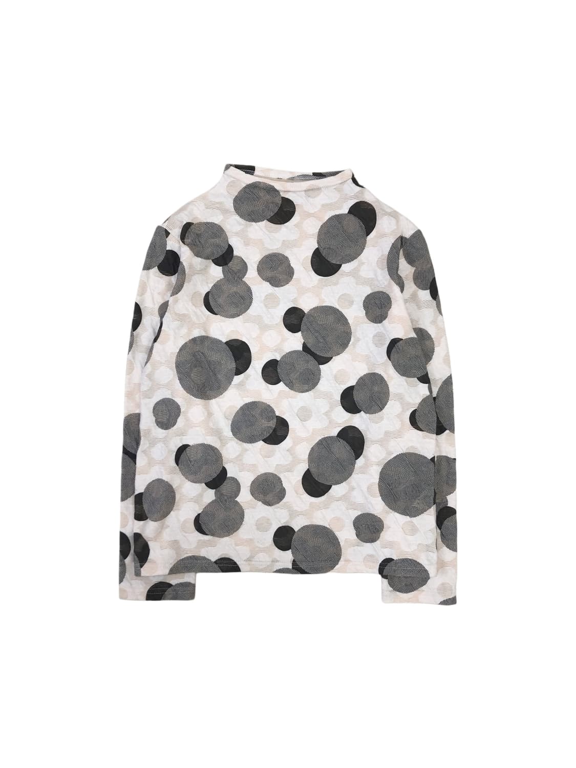 플라워 도트 터틀넥 목폴라 티셔츠 상품이미지1