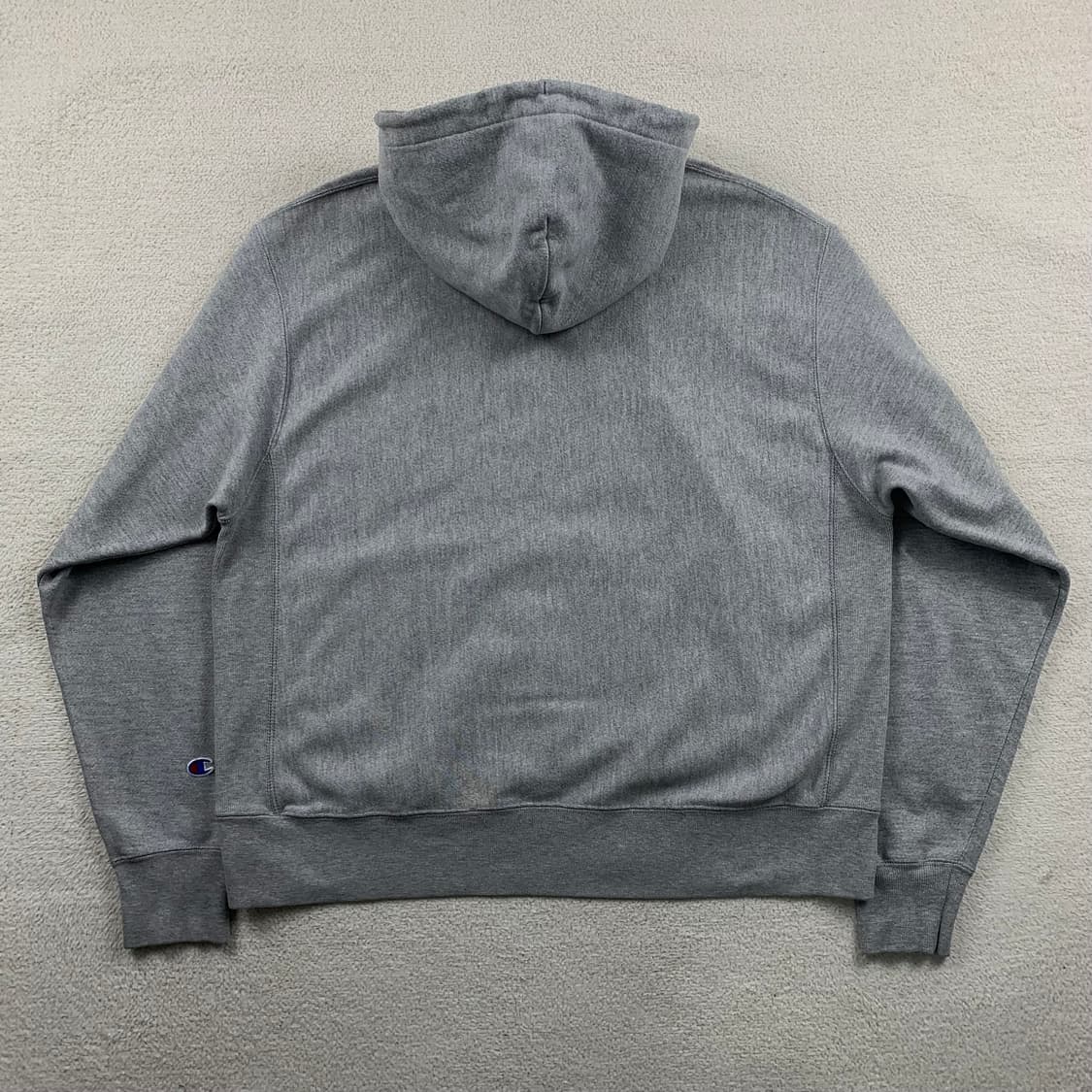 챔피온 리버스위브 스펠아웃 로고 후드티 멜란지 그레이 상품이미지2