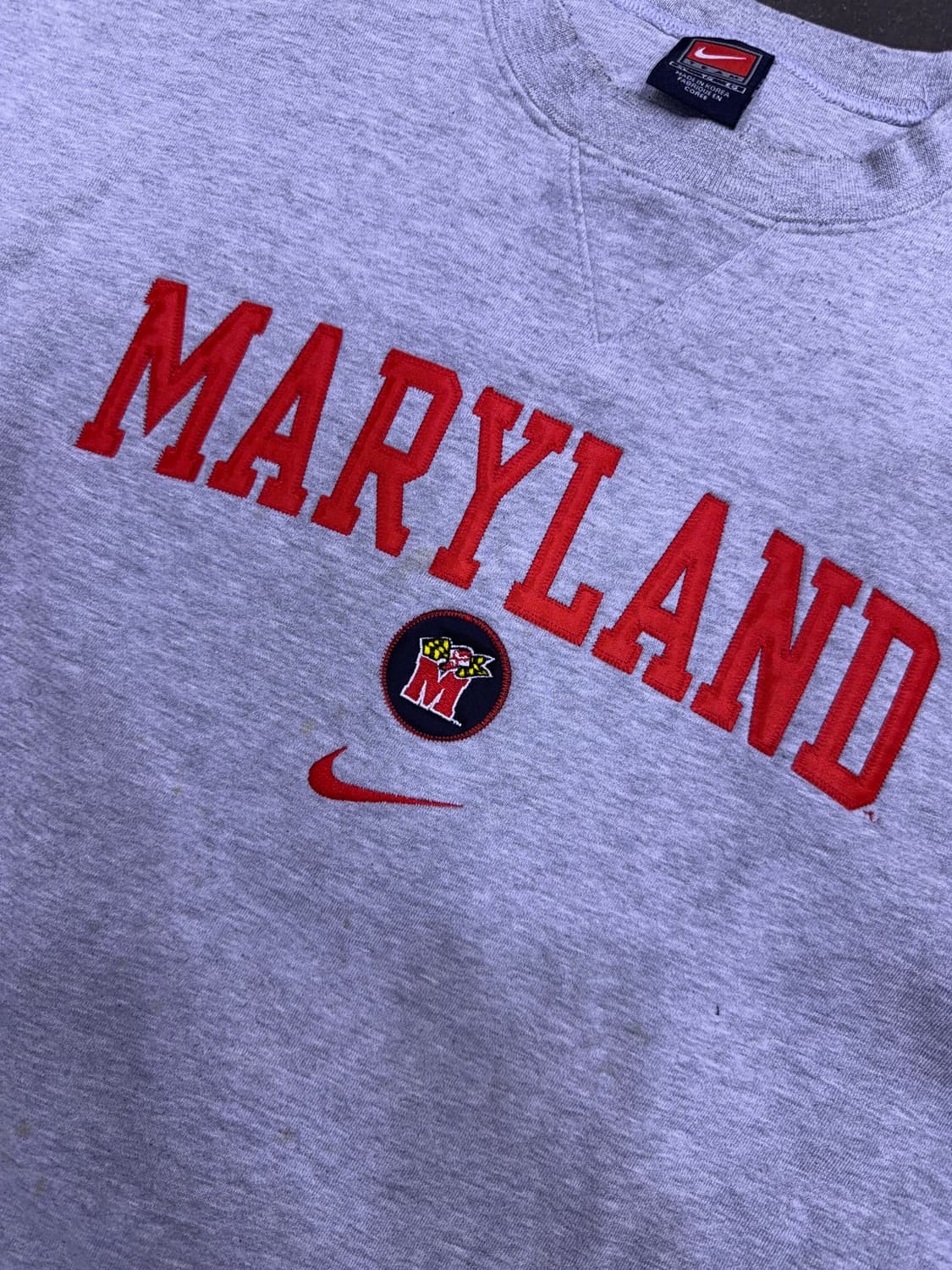나이키 메릴랜드 패치 자수 맨투맨 스웻셔츠 그레이 XL 상품이미지5