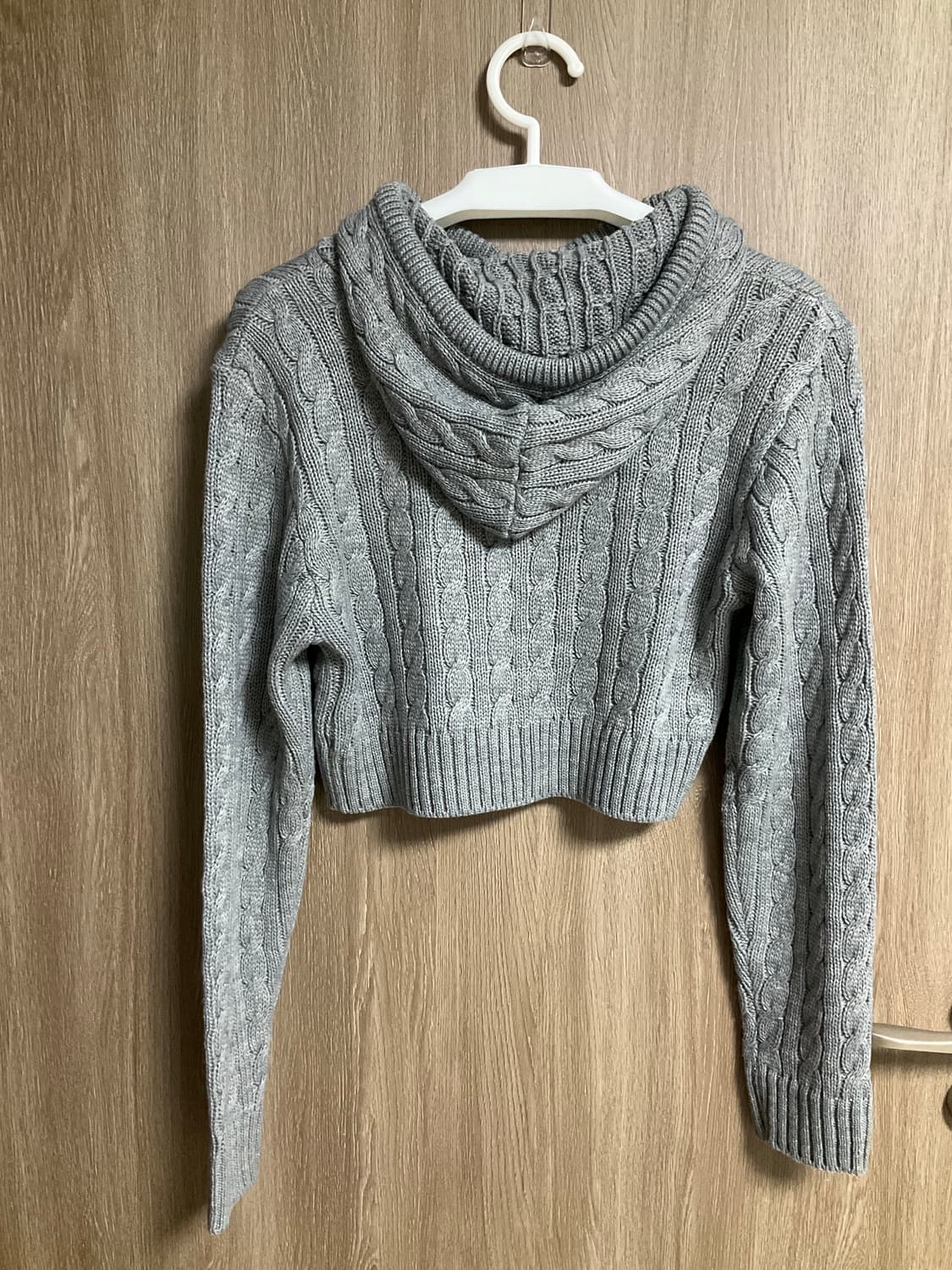 마가린핑거스 후디 케이블 니트 가디건 그레이 상품이미지4