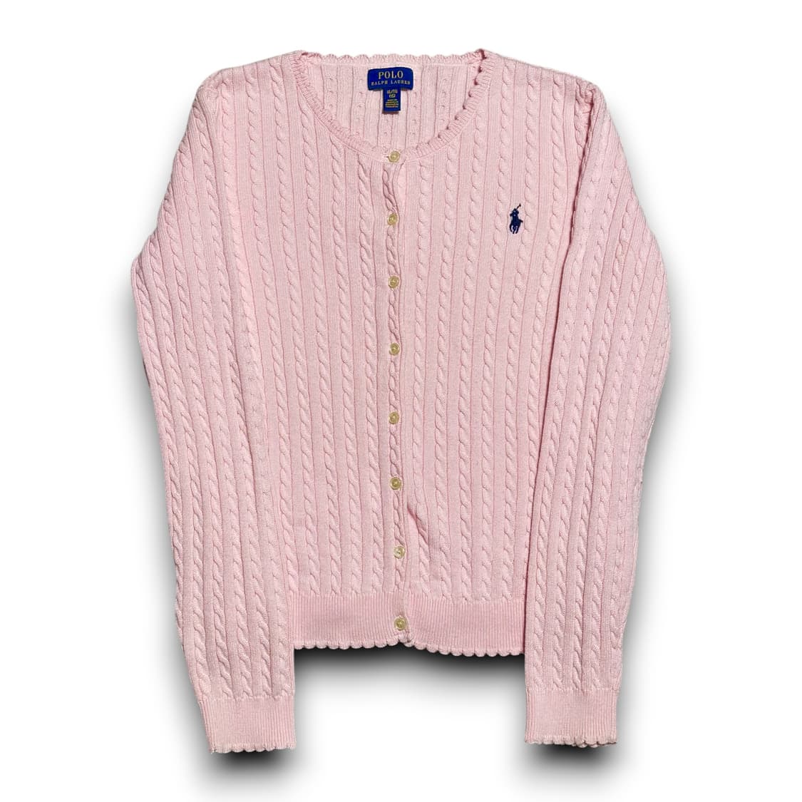 Polo Ralph Lauren 여성 핑크 케이블 가디건 상품이미지1