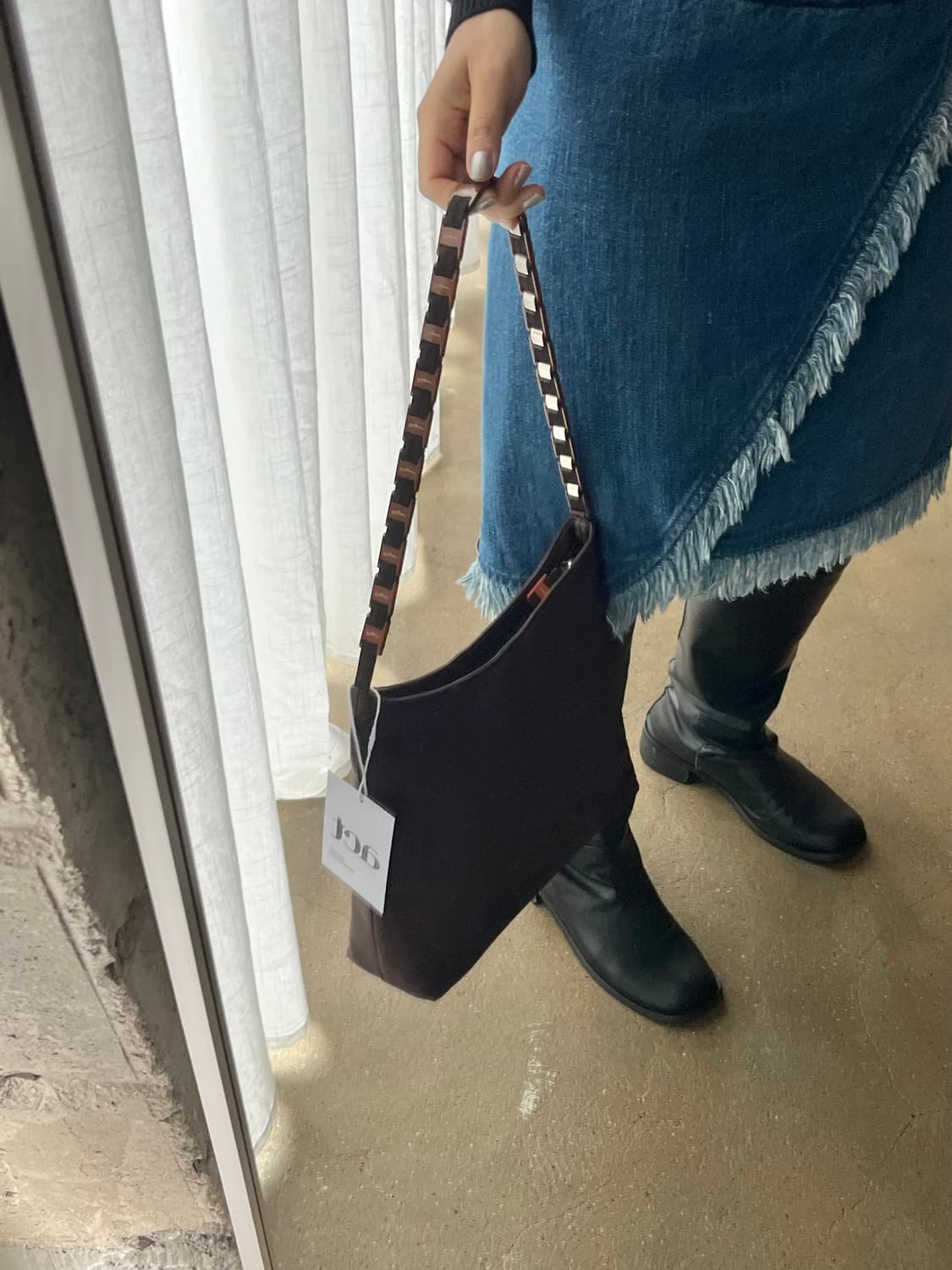 90s FERRAGAMO 페라가모 아크릴피스 핸들 백 상품이미지3