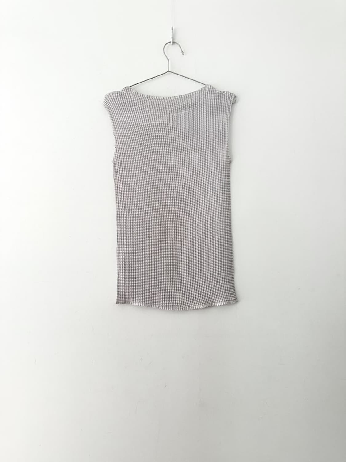 Square jacquard pleats sleeveless 상품이미지3