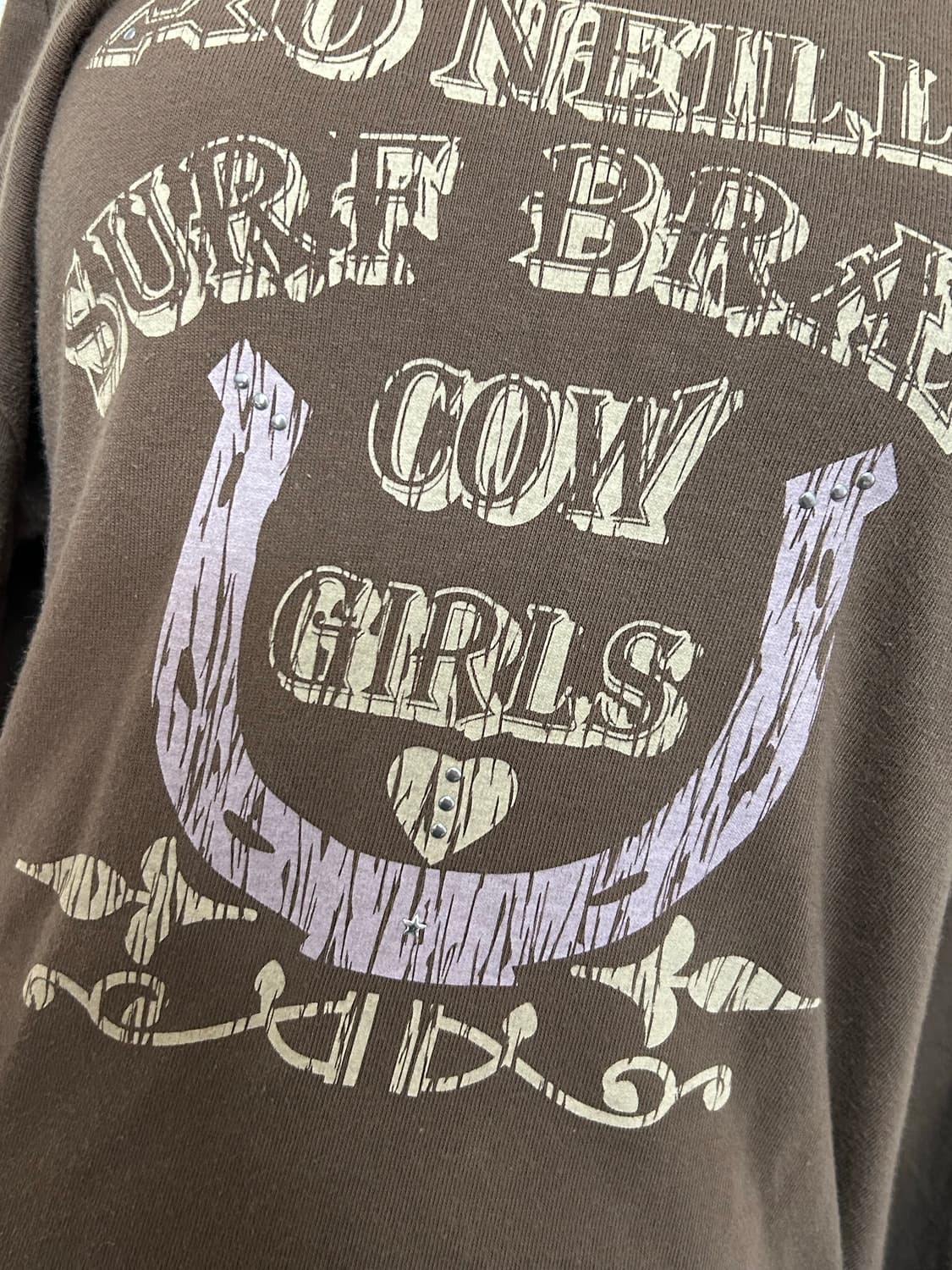 Oneill 00’s Y2K 브라운 스터드 롱슬리브 상품이미지5