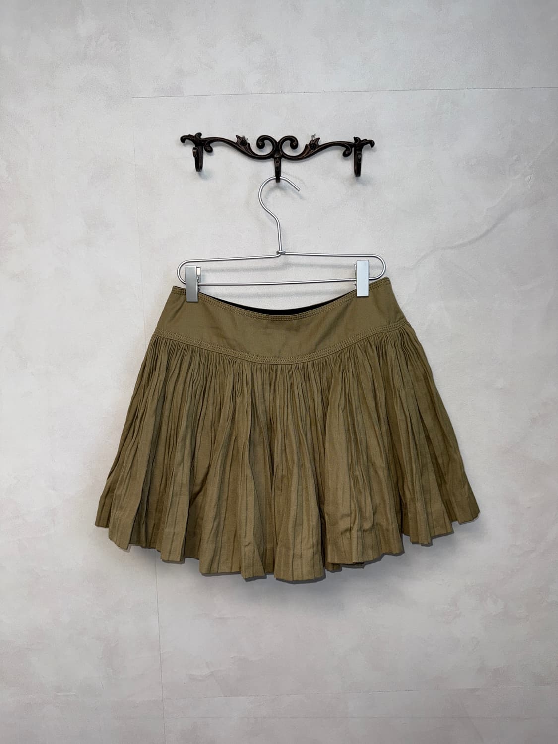 O’2ND beige pleats mini skirt 상품이미지1