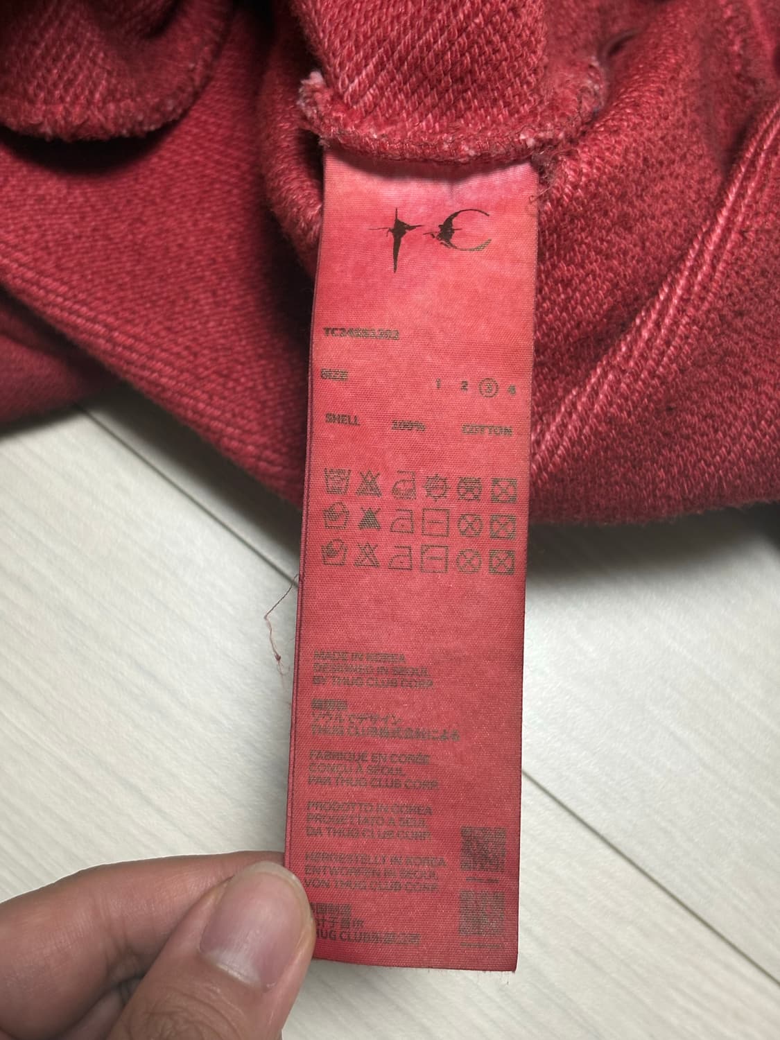 떠그클럽 피스 스터드 후드 레드 3사이즈 상품이미지3