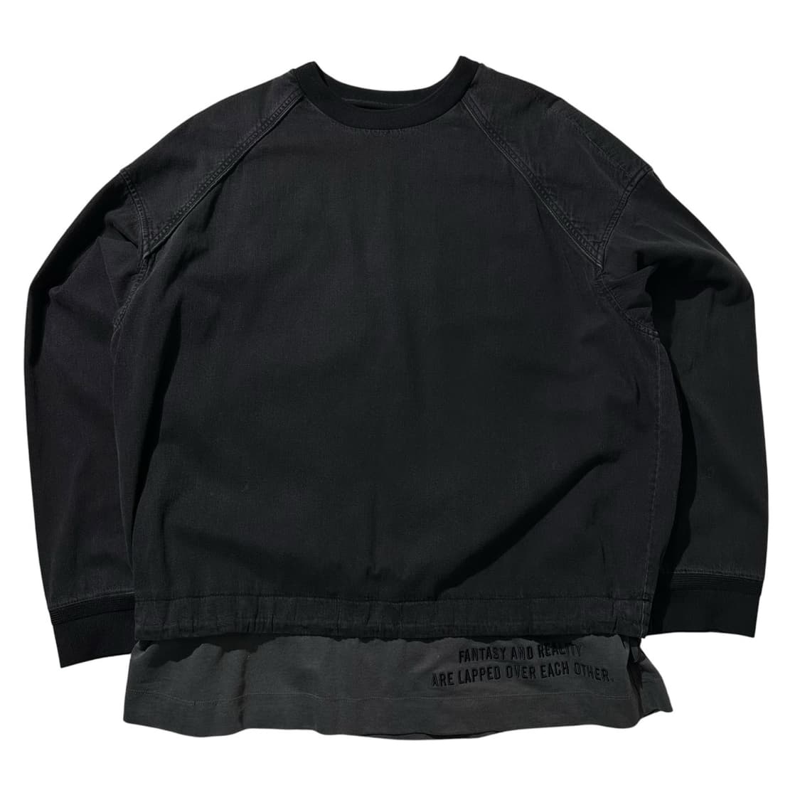 준지 피그먼트 데님 레이어드 맨투맨 상품이미지1