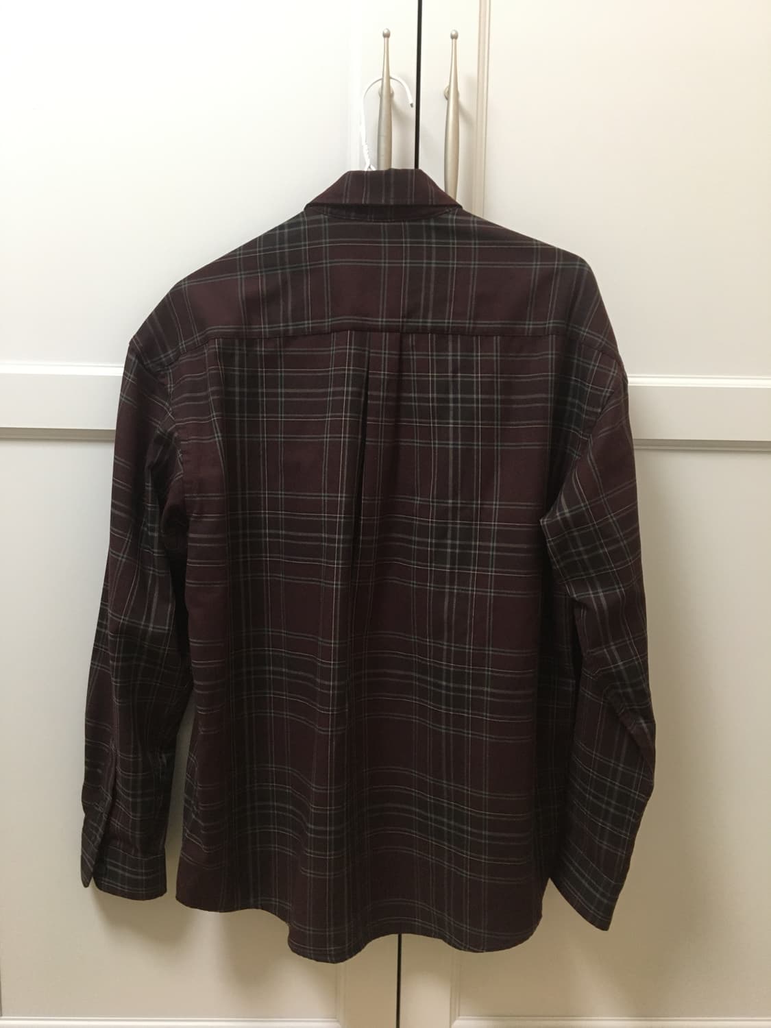 [다이아몬드 레이라] 다크버건디 므드 체크 셔츠 S45 상품이미지6