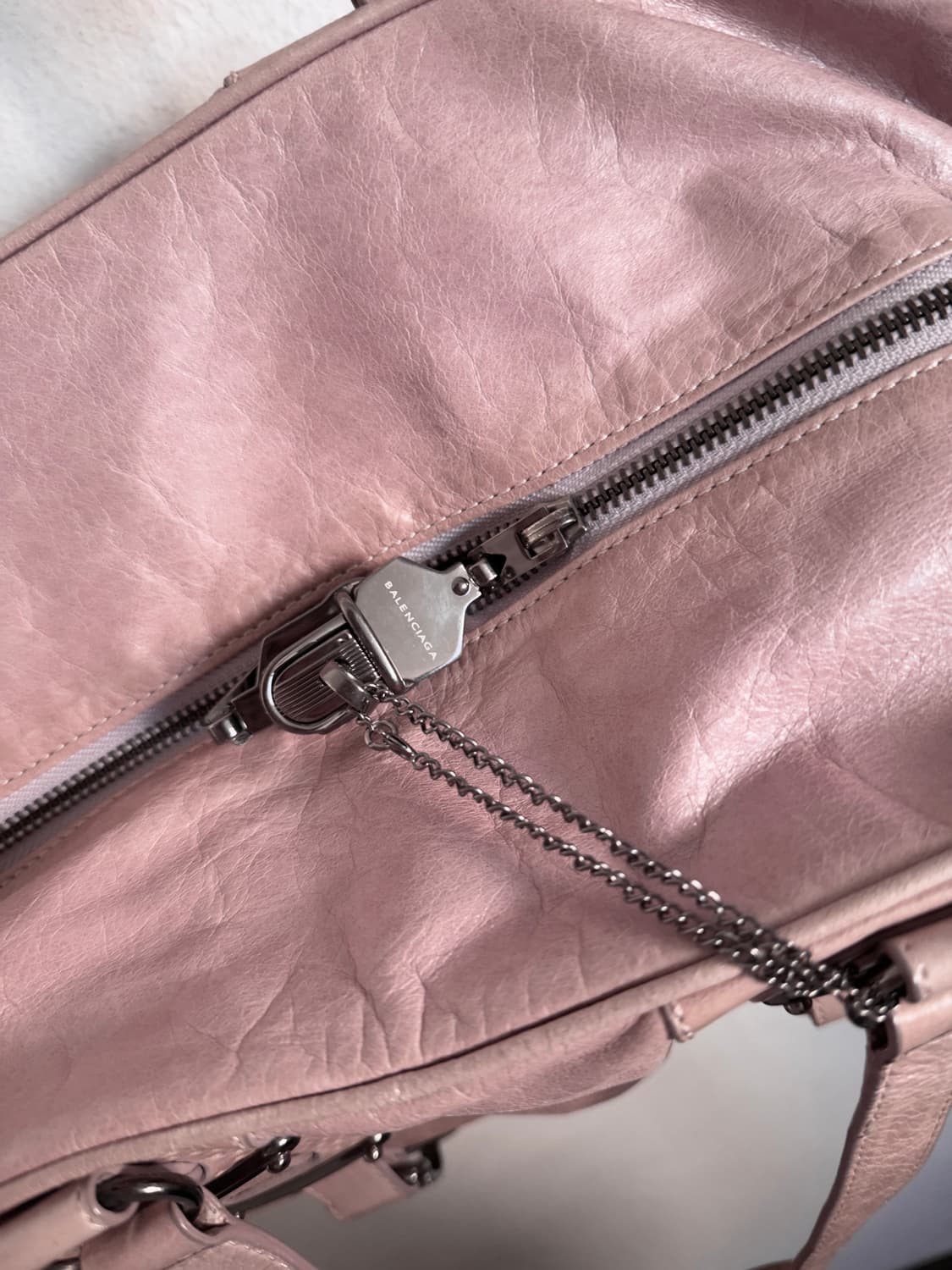 발렌시아가 인디핑크 휘슬 & 키 락 보스턴 토트백 상품이미지3