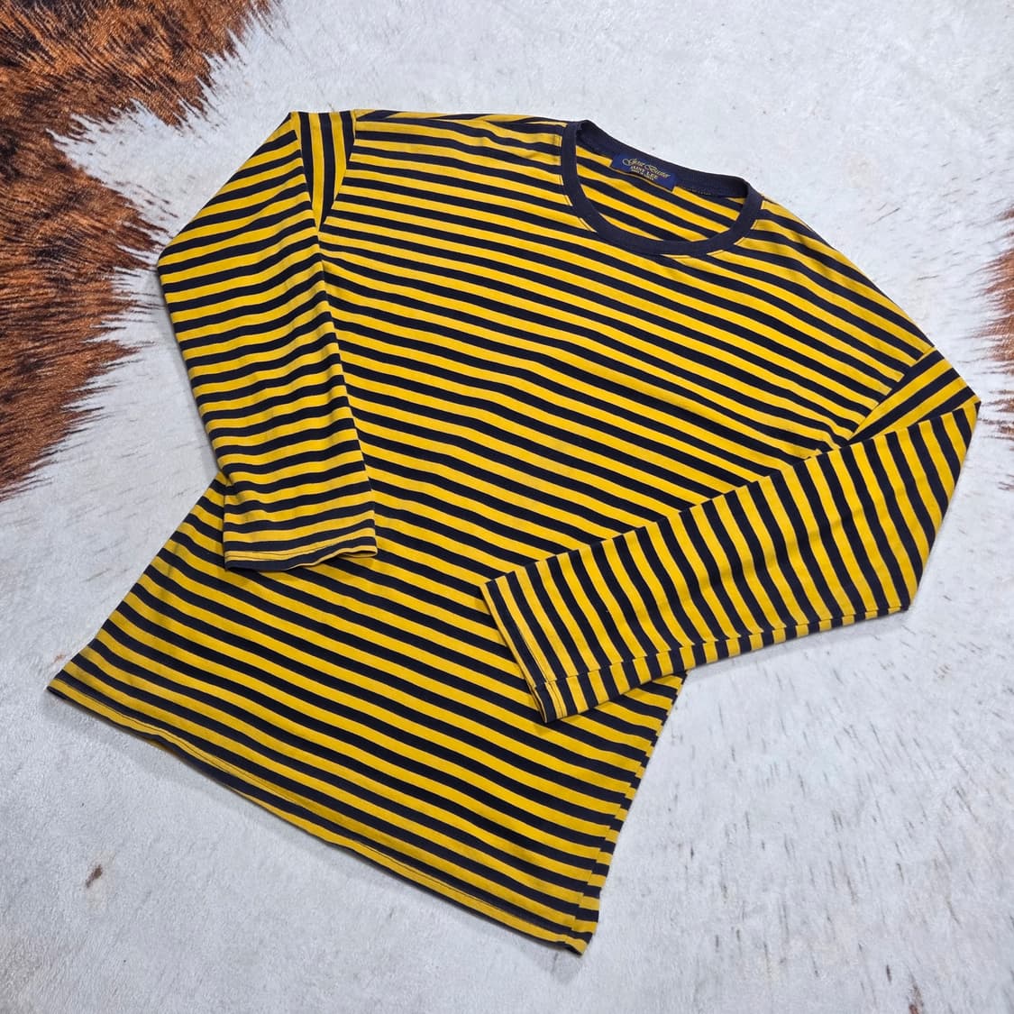 세인트리 옐로우 네이비 단가라 롱슬리브 상품이미지1