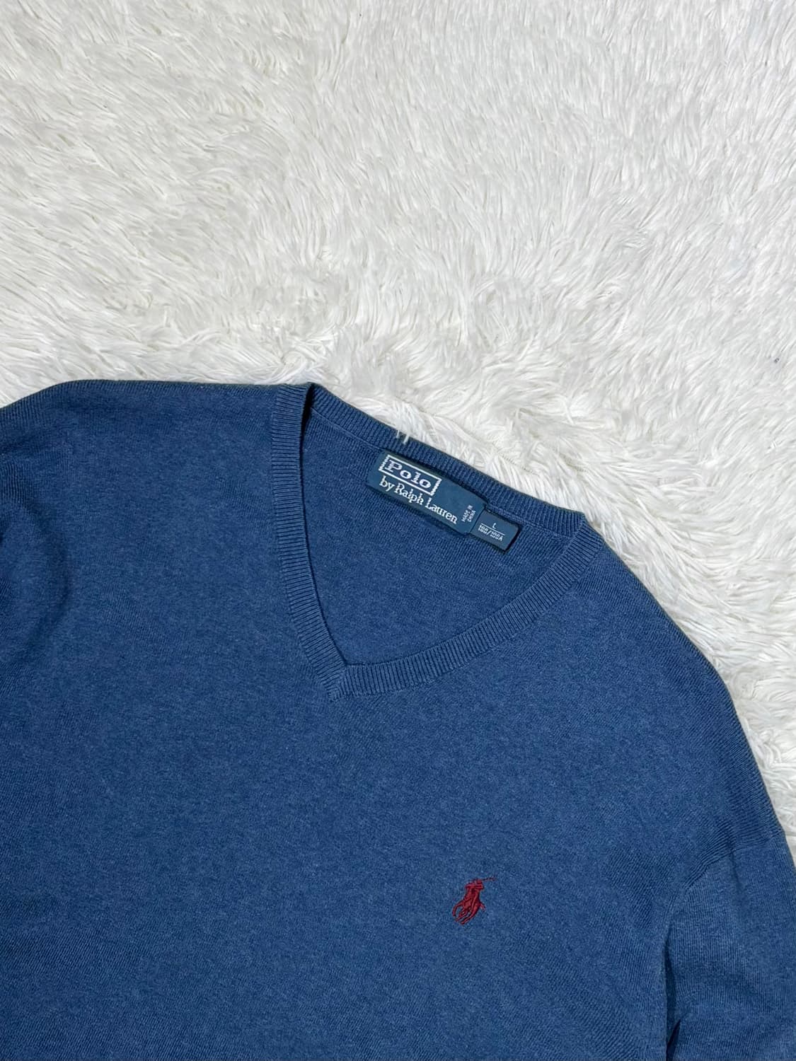 폴로 블루 포니 브이넥 니트 상품이미지4