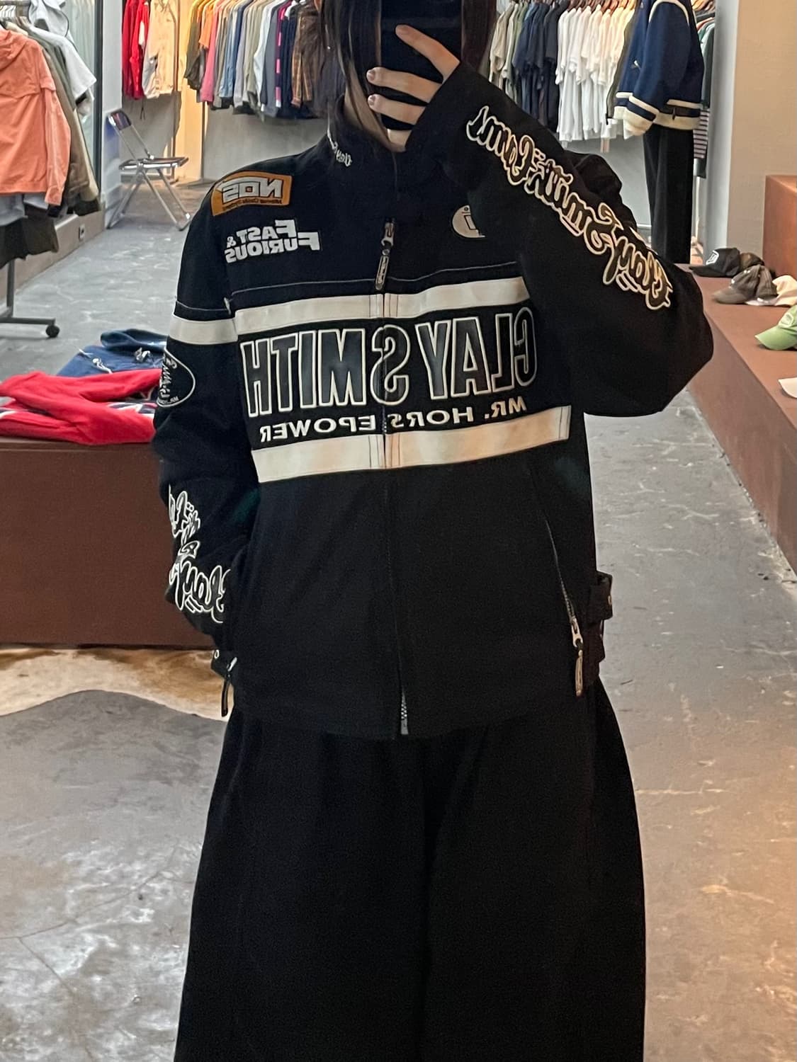 클레이 스미스 블랙 레이싱 자켓 H2274 상품이미지1