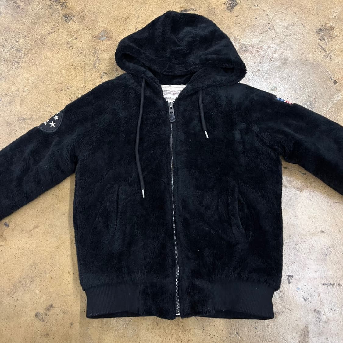 [정품/S] 엑스톤즈 후리스 후드 블랙 b17 상품이미지3
