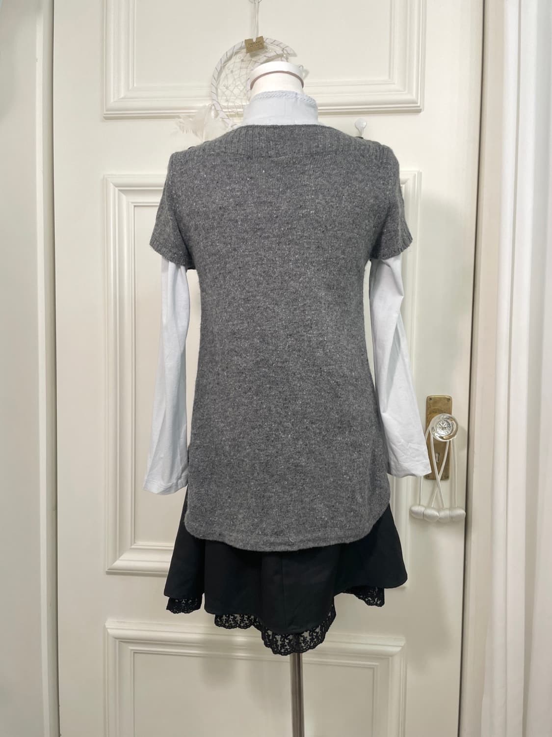 charcoal button pocket point half knit t 상품이미지4