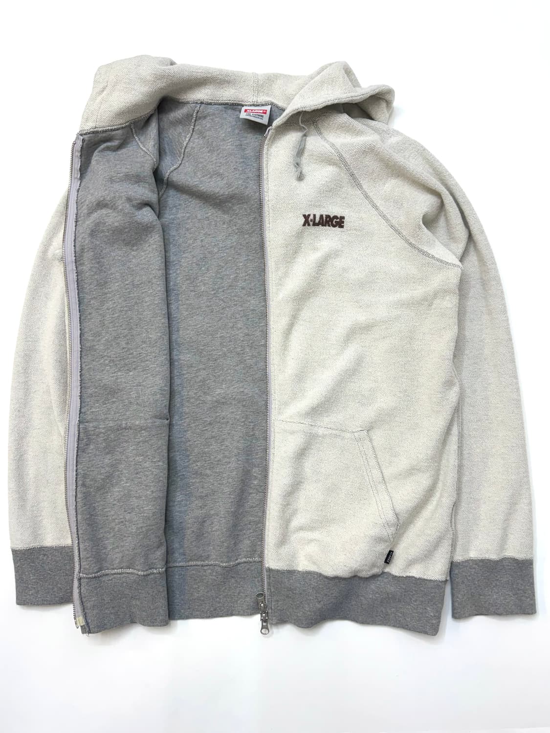 X-LARGE 엑스라지 그레이 컬러 오버록 디테일 투웨이 후드집업 상품이미지6