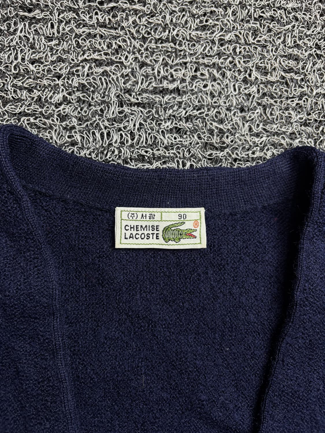 00s 라코스테 올드스쿨 네이비 미니멀 가디건 2165 상품이미지3