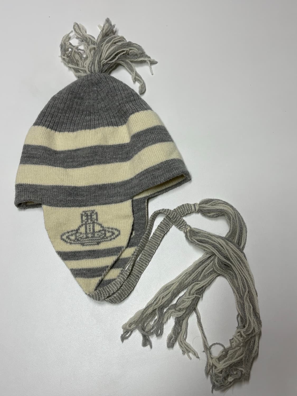 (새상품) 비비안웨스트우드 이어플랩 비니 그레이 상품이미지1