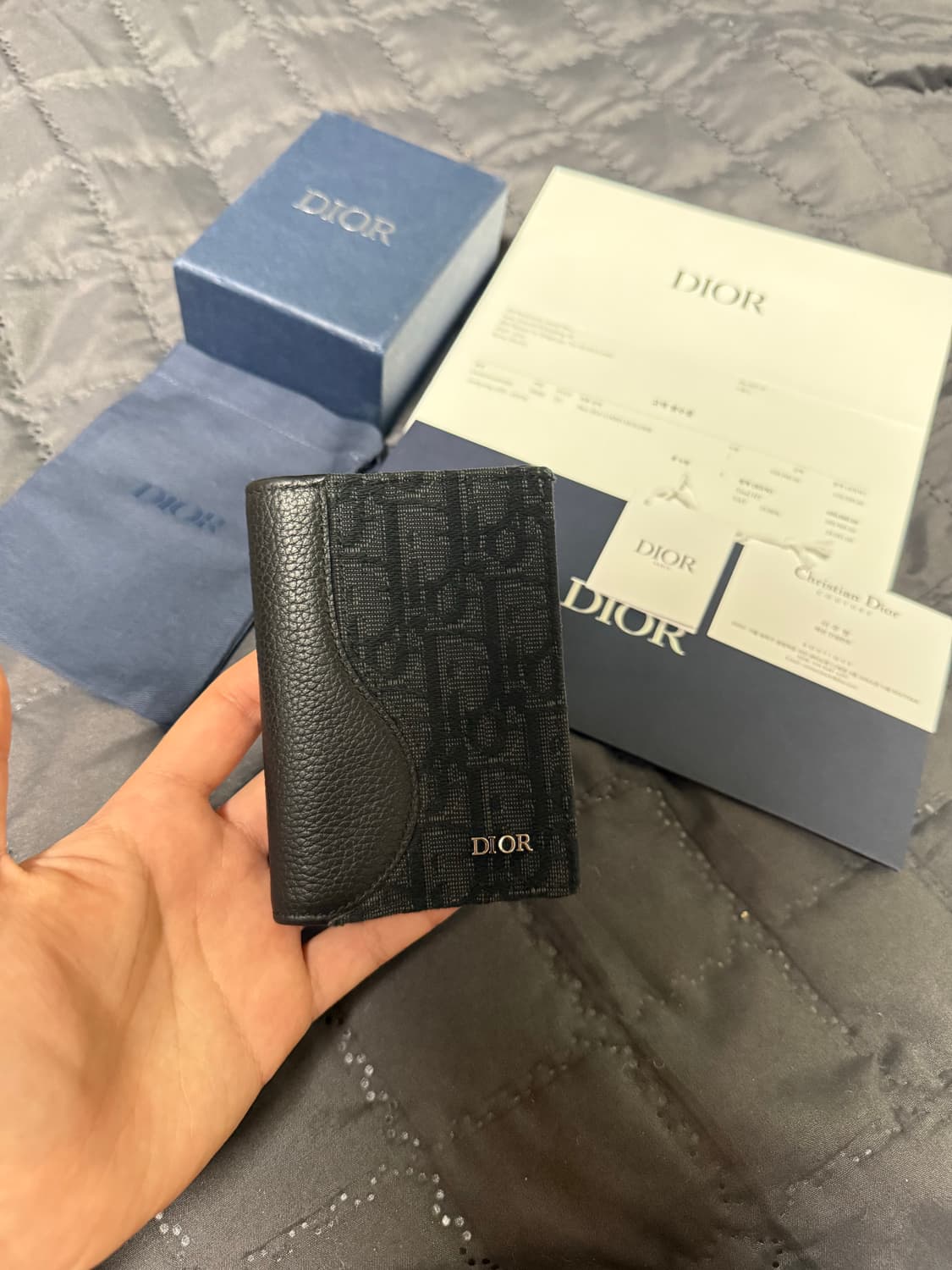 디올 25SS 오블리크 자카드 새들 오거나이저 블랙  상품이미지1