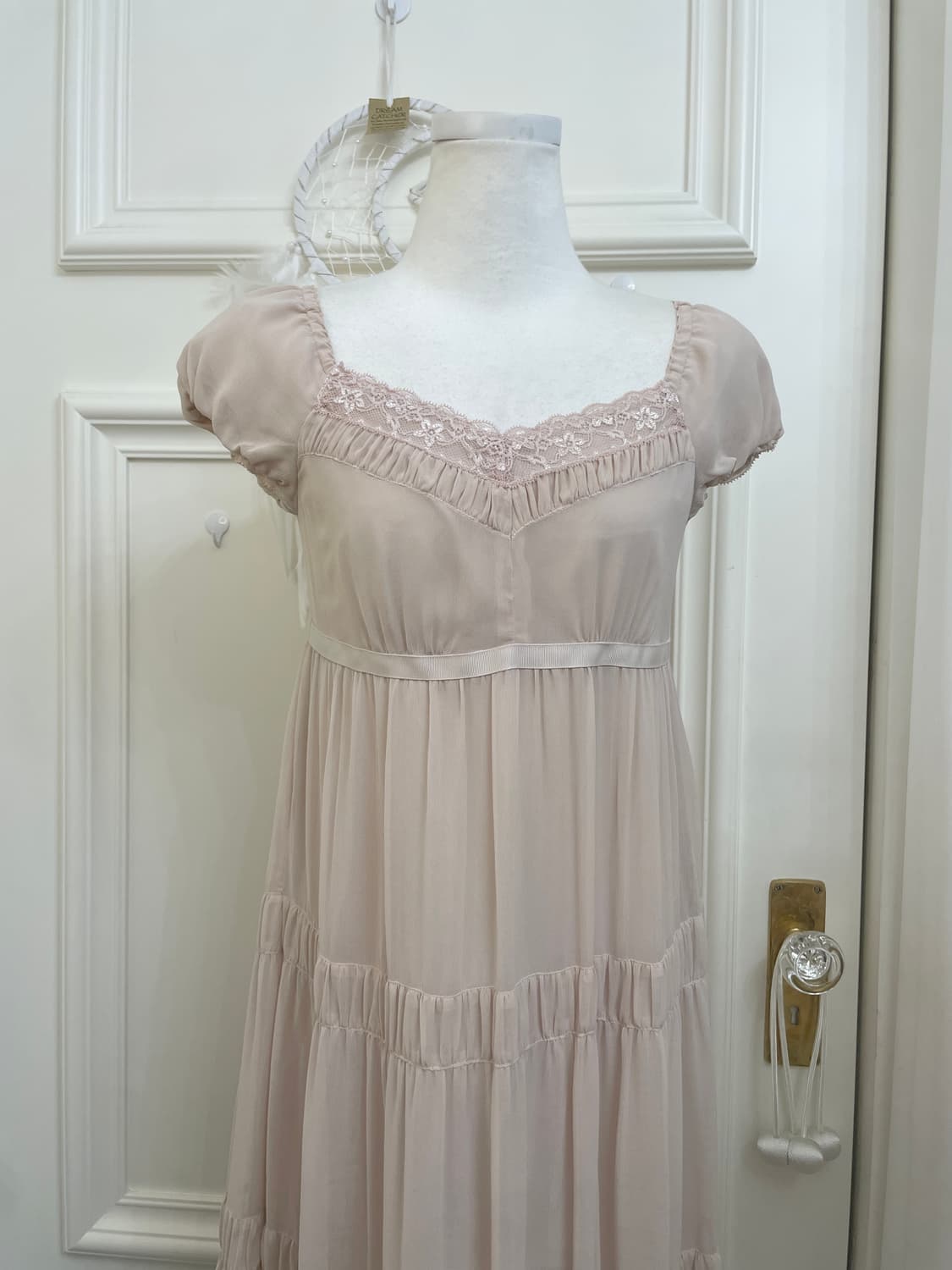 sheer pink lace trimming lovely princess 상품이미지5