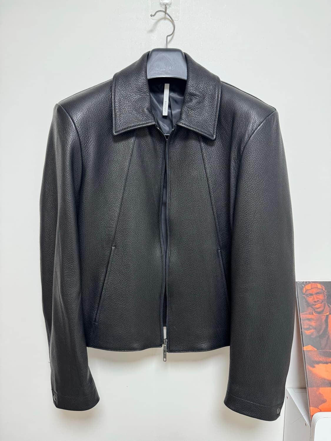 [48] 노이어 고트 슈렁큰 레더 자켓 블랙 상품이미지1