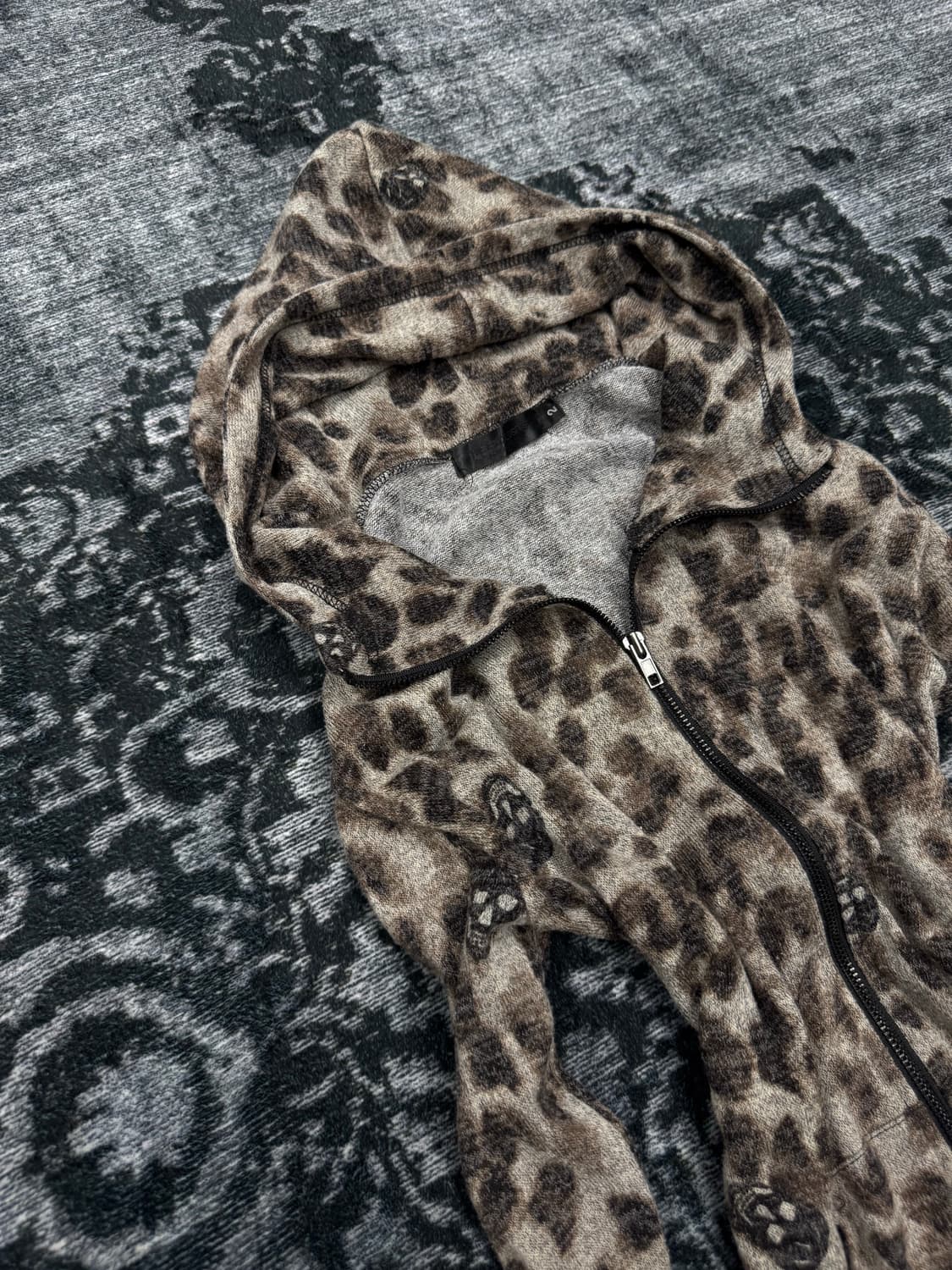 The exclusive skull leopard knit parker 상품이미지2