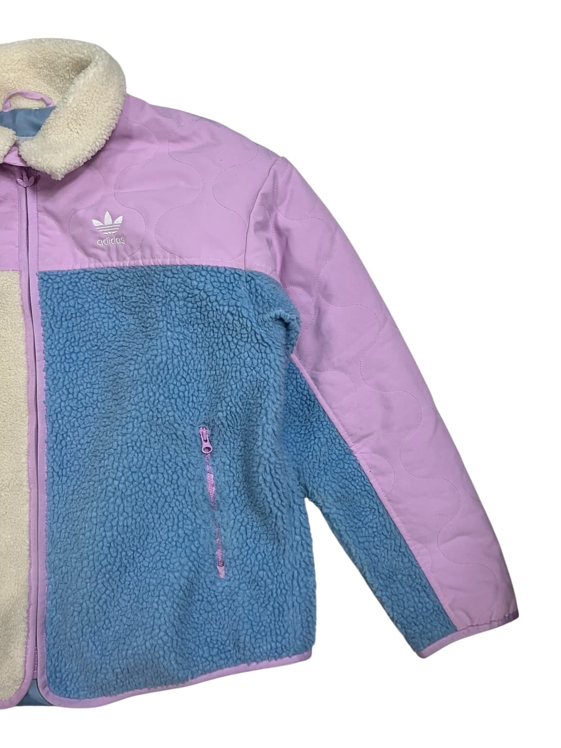 아디다스 컬러블록 뽀글이 플리스 집업 S 상품이미지6