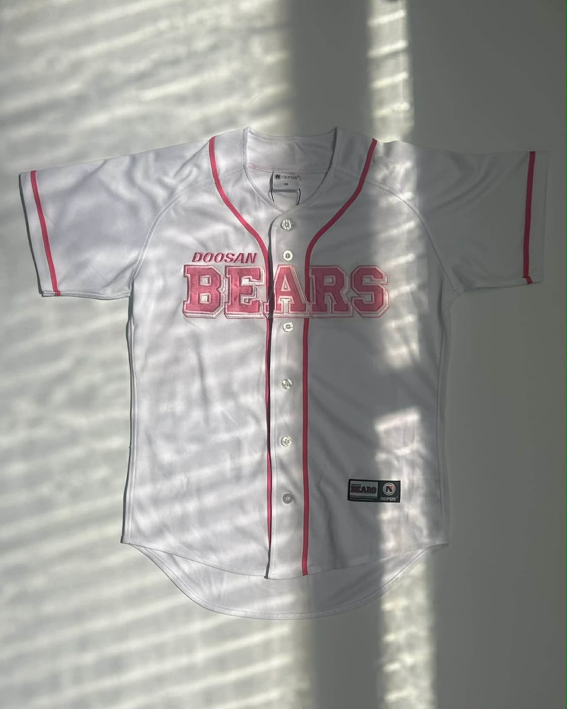 [90] 두산 베어스 택채 새상품 핑크 에디션 야구 유니폼 반팔 져지 상품이미지1