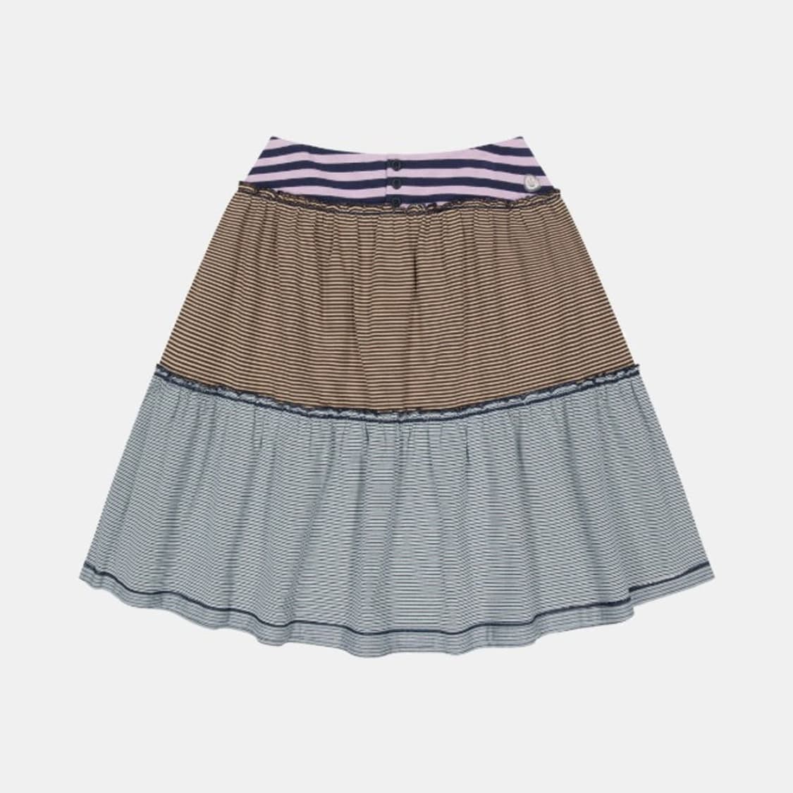 COYSEIO Colored Stripe Midi Skirt Purple 상품이미지1