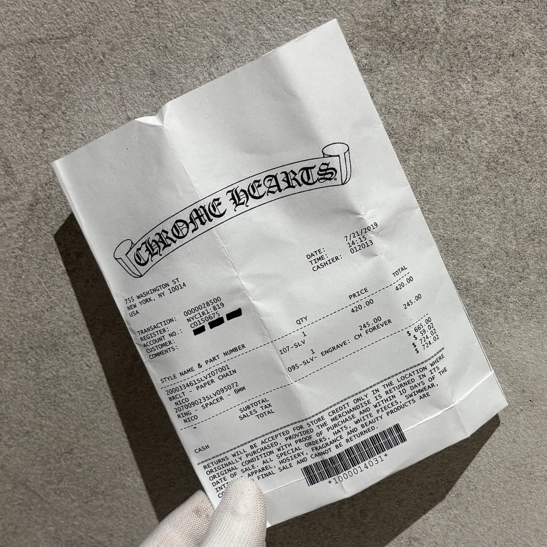 크롬하츠 페이퍼 체인 팔찌 상품이미지7