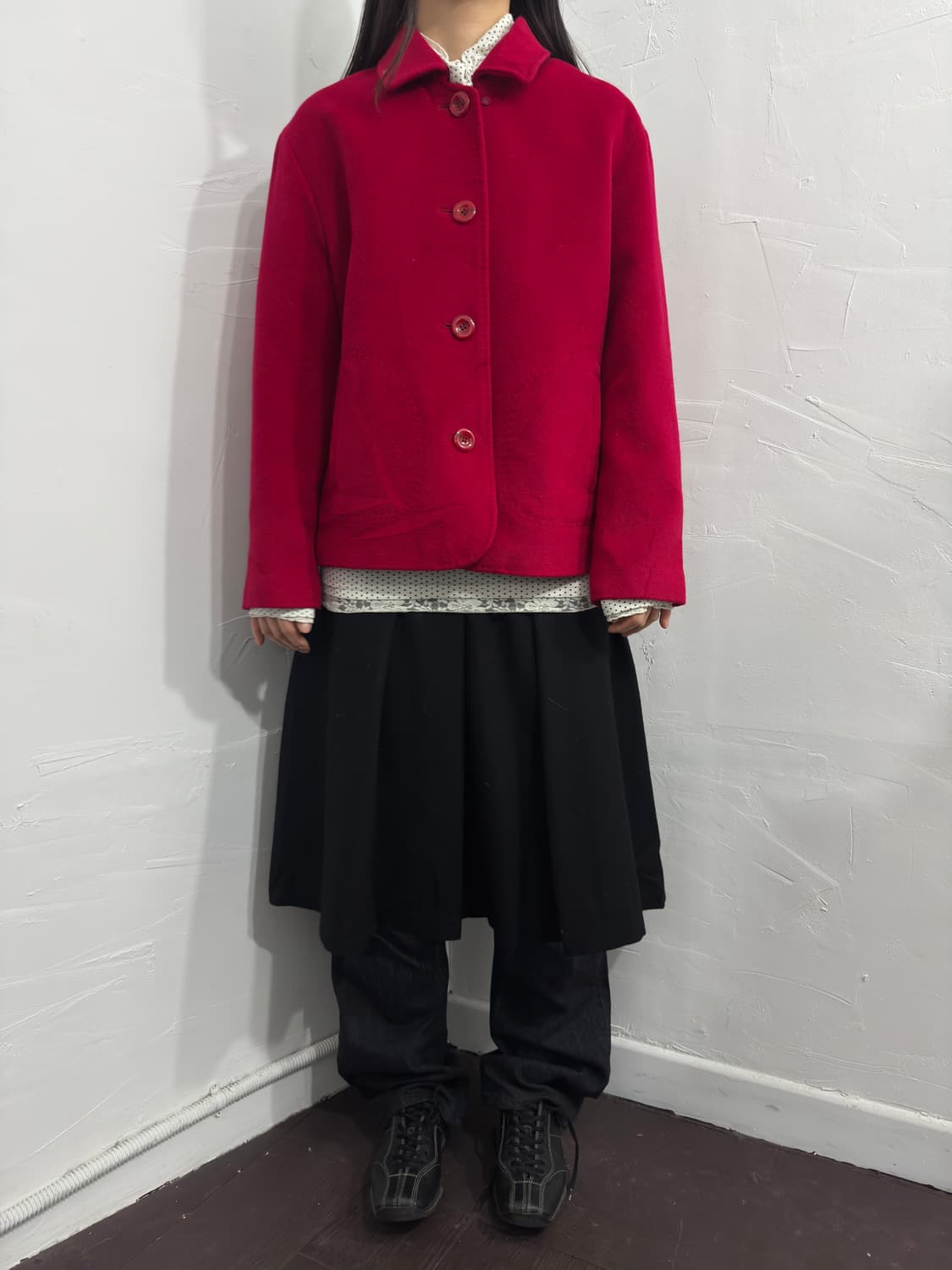 red button wool jacket 상품이미지2
