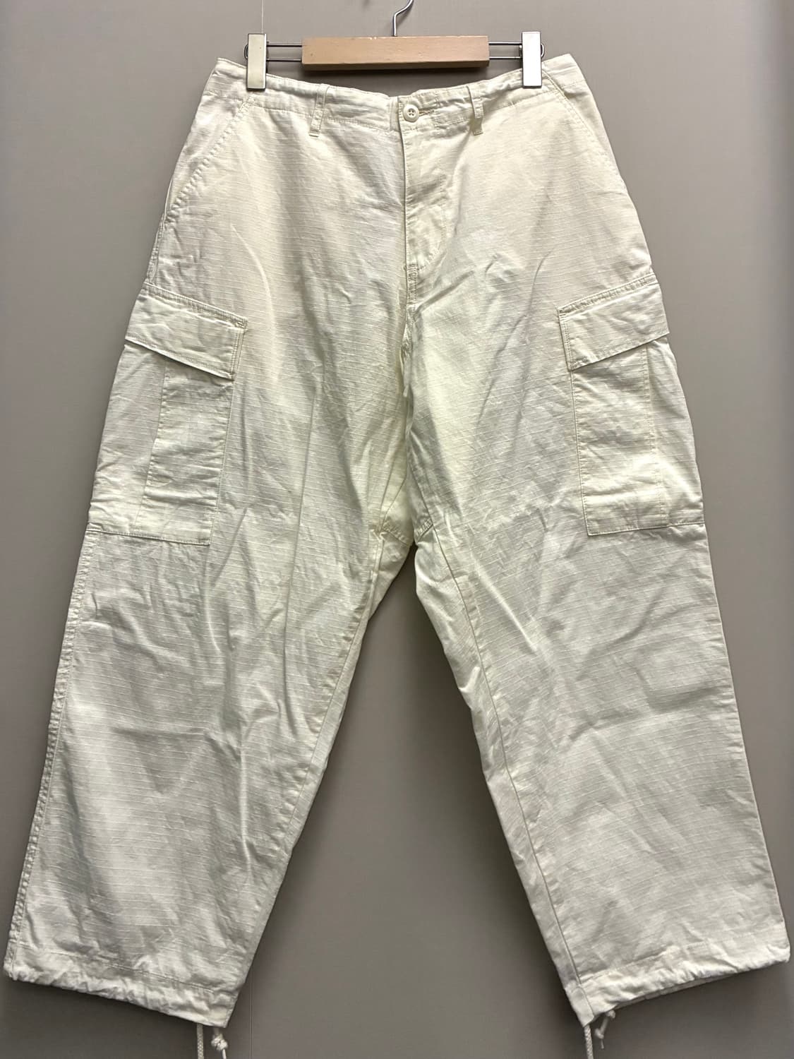 (28~32)Hinson 힌슨 립스탑 카고 밀리터리 벌룬팬츠 화이트 상품이미지1