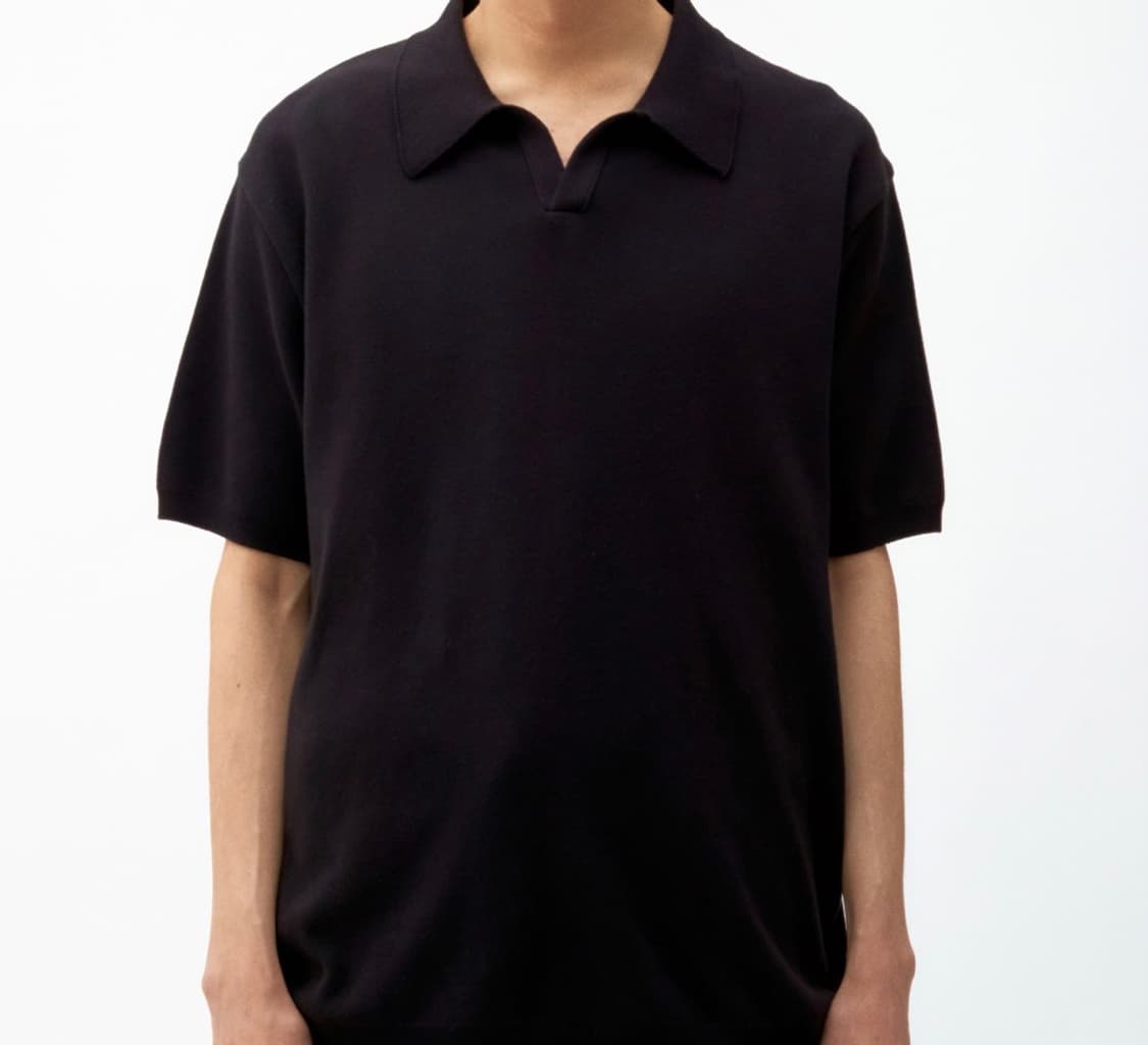 [M] 쿠어 오픈 카라 라이트 코튼 폴로 니트 상품이미지2