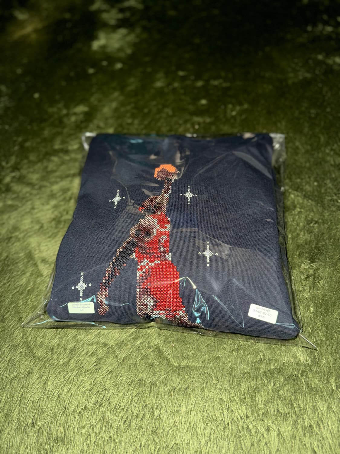 [M] 조던 에센셜 픽셀 자수 그래픽 플리스 후드 블랙 - 아시아 상품이미지10