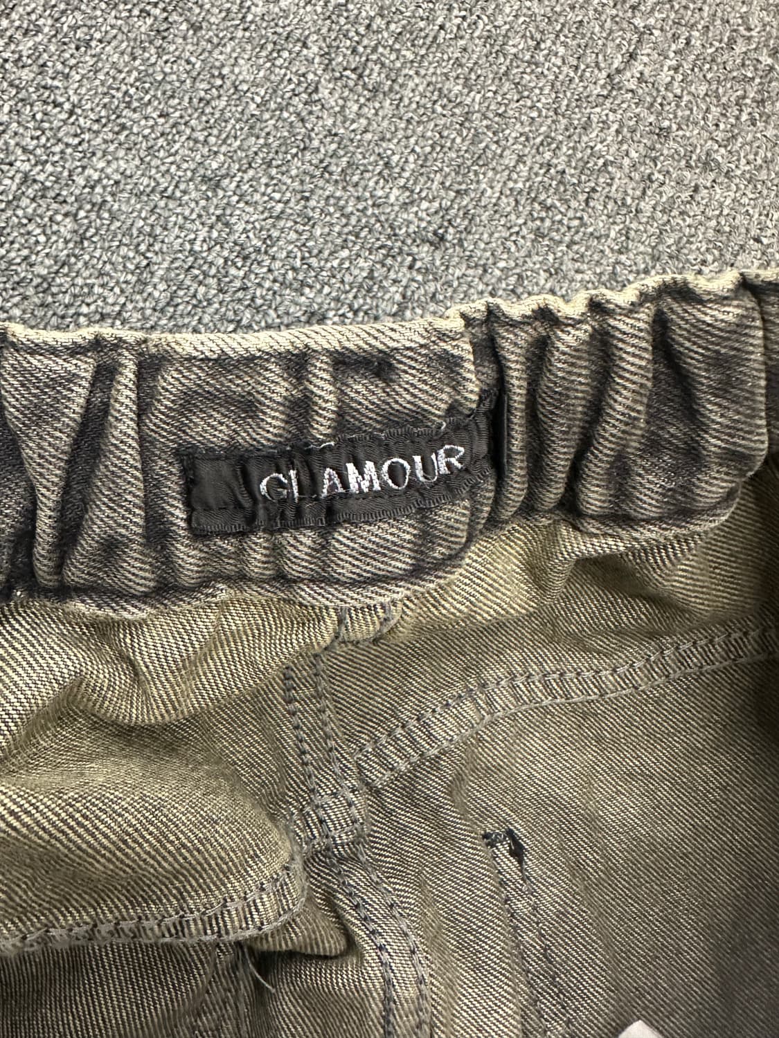 OS)Glamour vintage 워싱 데님 와이드 카고 팬츠 상품이미지4