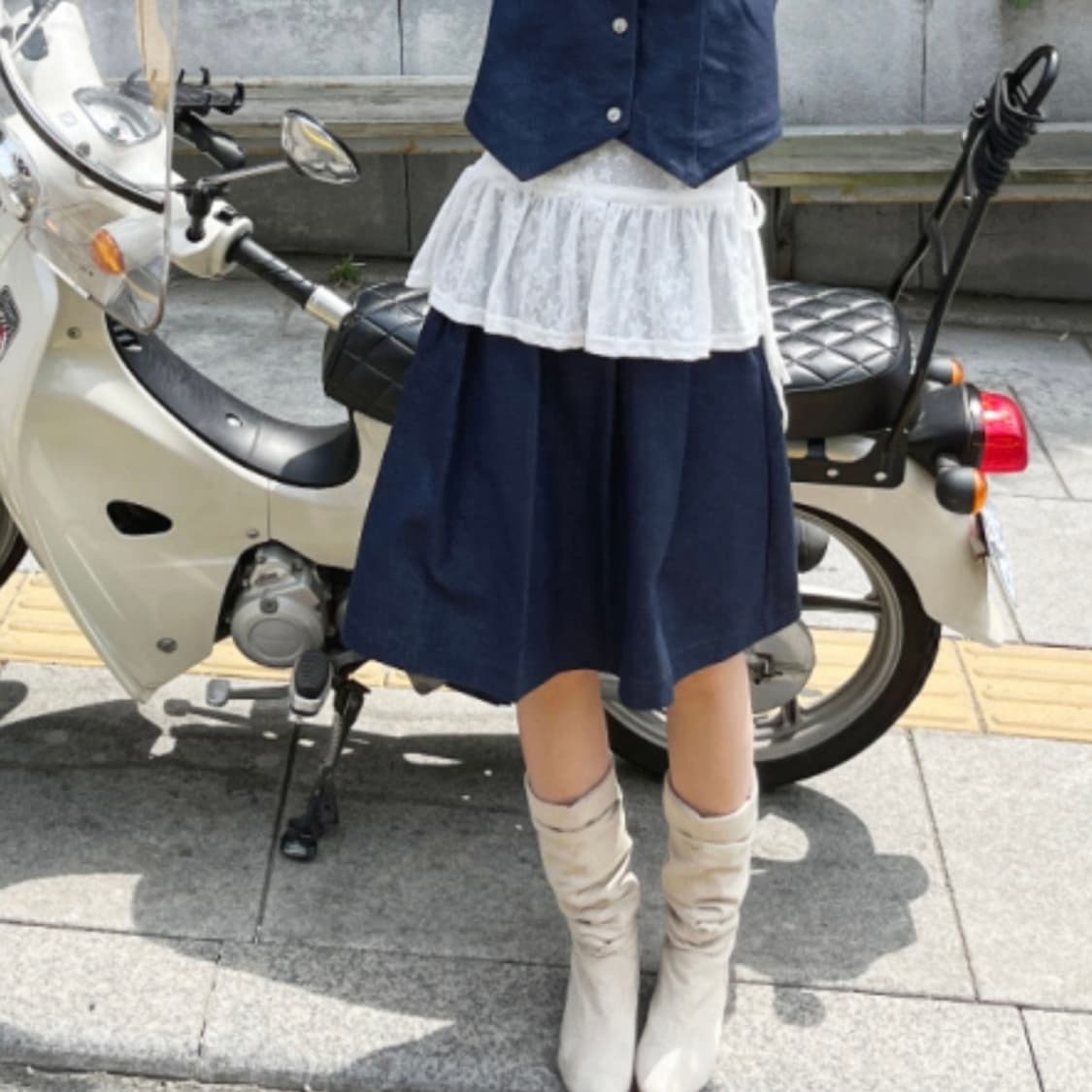김아홉 데님 미디스커트  상품이미지2