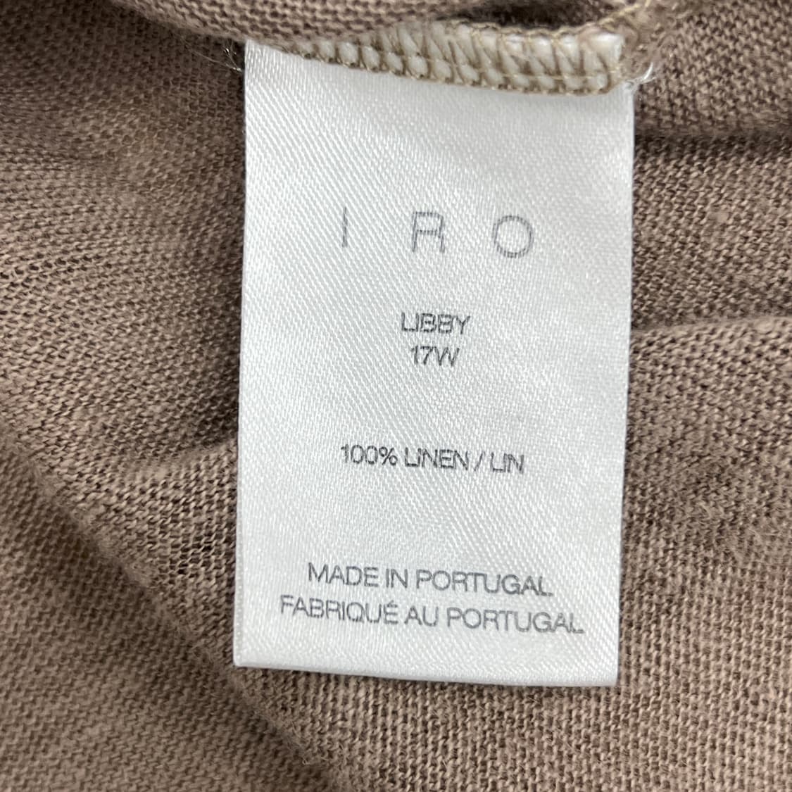 Iro 이로 브라운 데미지 린넨 브이넥 반팔 티셔츠 S 상품이미지8