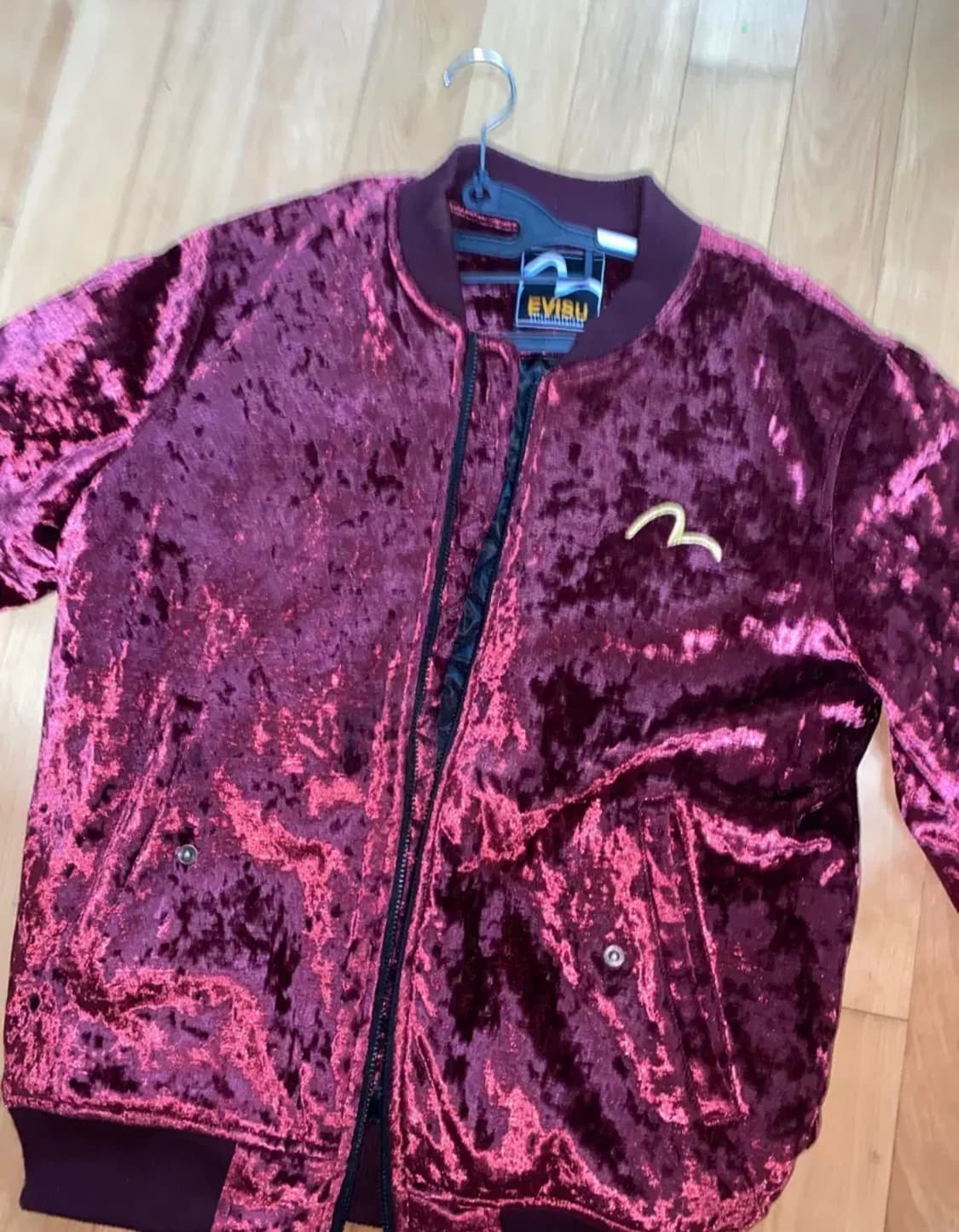 에비수 벨루어 엠브로이드 자켓 블루종 상품이미지2