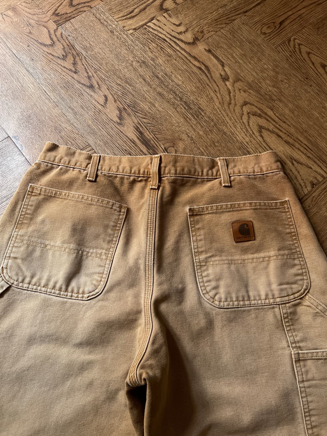 [34]칼하트 USA 체크 라이닝 브라운 싱글니 카펜터 워크 팬츠 상품이미지3