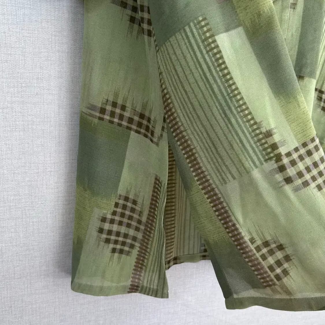Vintage Green Patchwork Shirts 상품이미지5