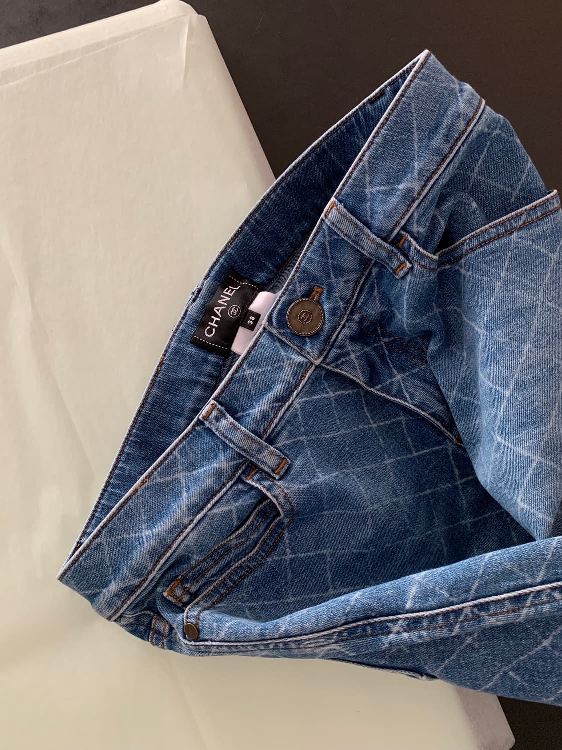 00's "Chanel" diamond pattern Jeans 상품이미지8