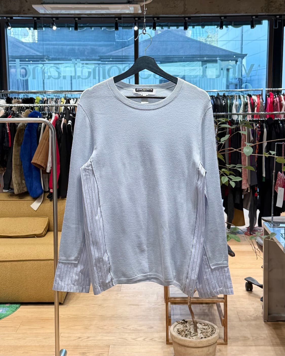 꼼데가르송 셔츠 블루 스트라이프 니트  상품이미지1