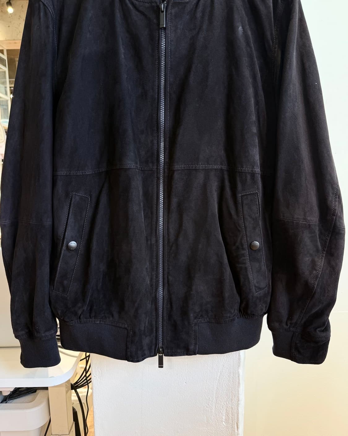 마시모 두띠 블랙 스웨이드 레더 봄버 자켓  상품이미지5